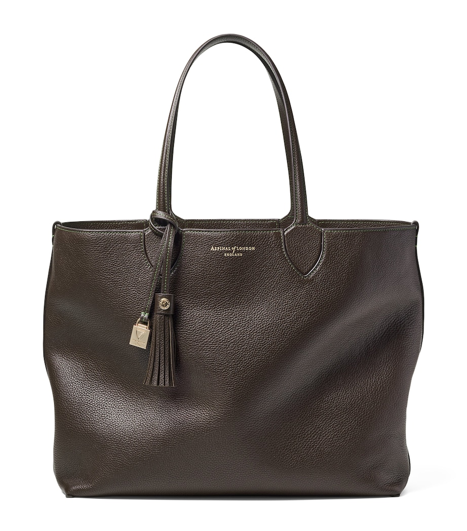 Oversized Leather Hudson Tote Bag DARKBROWN Image 1