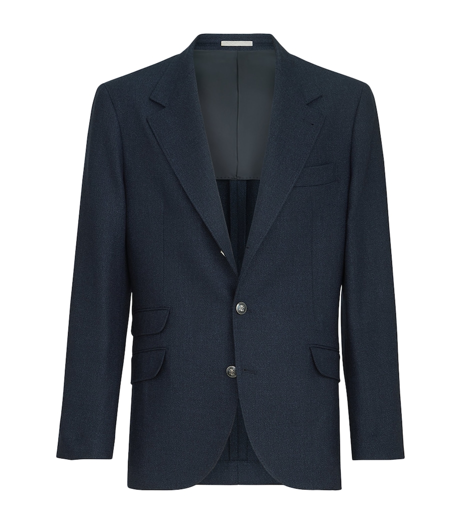 Brunello Cucinelli Mens Mouliné Virgin Wool Twill Deconstructed Blazer Image 1
