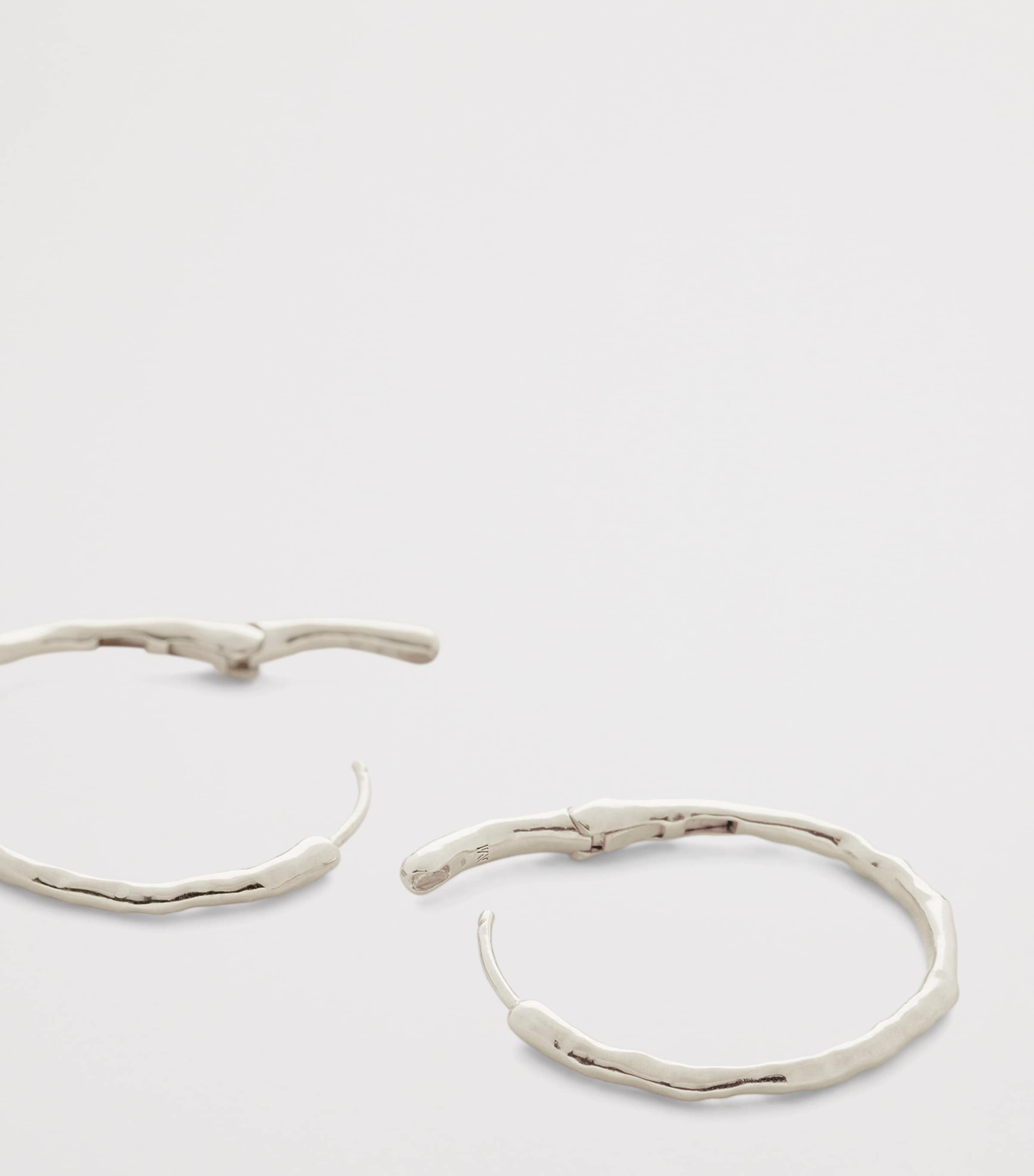 Monica Vinader Medium Sterling Silver MV Siren Muse Hoop Earrings Sterling Silver Image 3