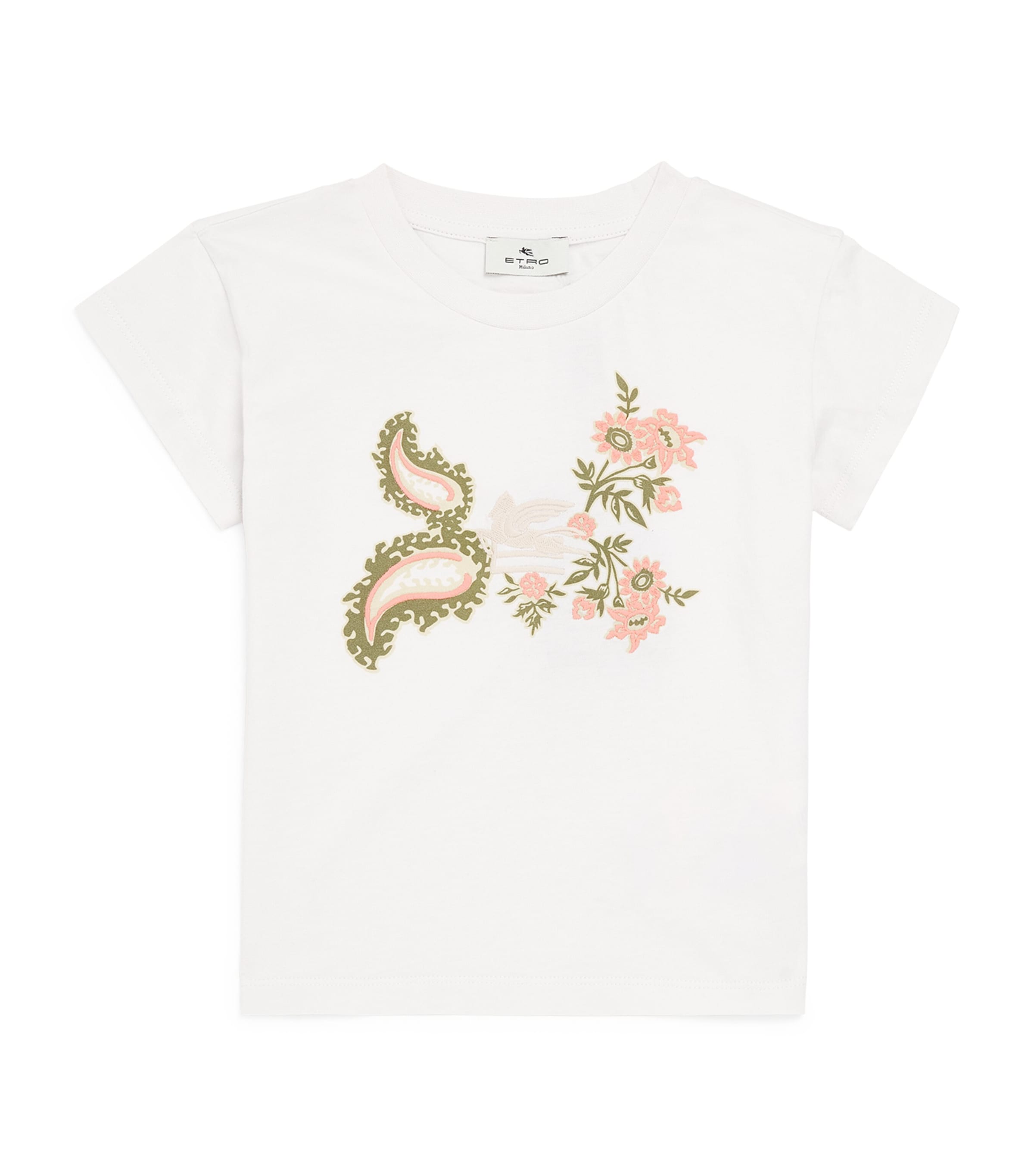 ETRO COTTON EMBROIDERED T-SHIRT