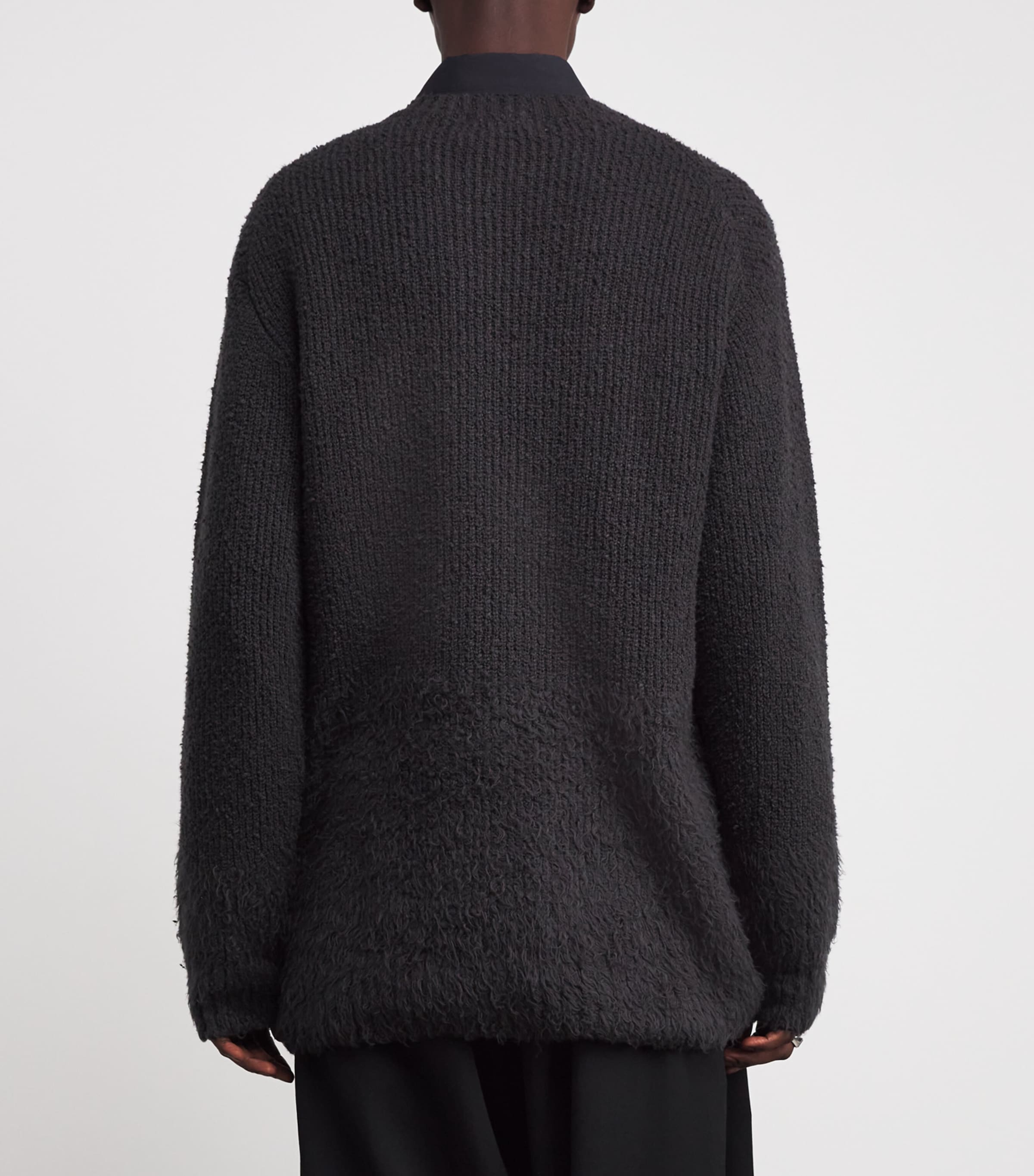 Wool Distressed Graduation Sweater CHARCOAL Image 4