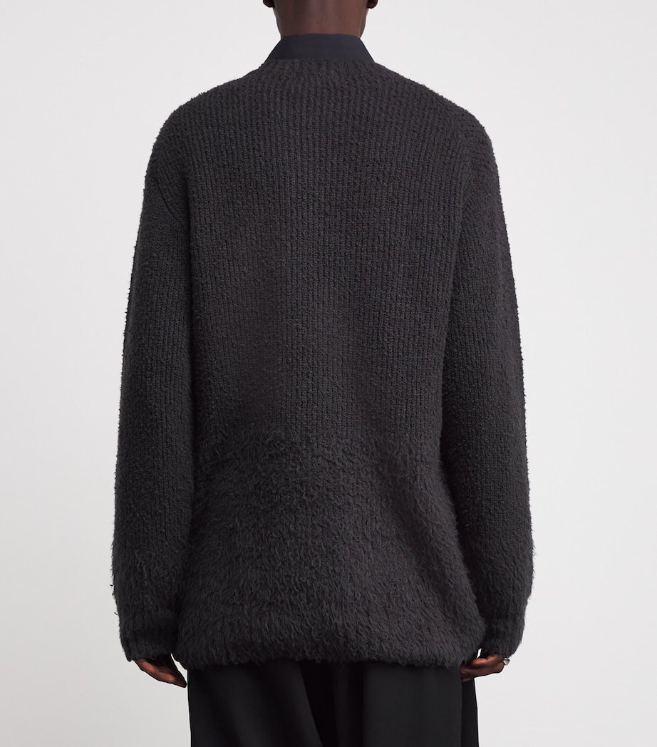 Wool Distressed Graduation Sweater CHARCOAL Image 4