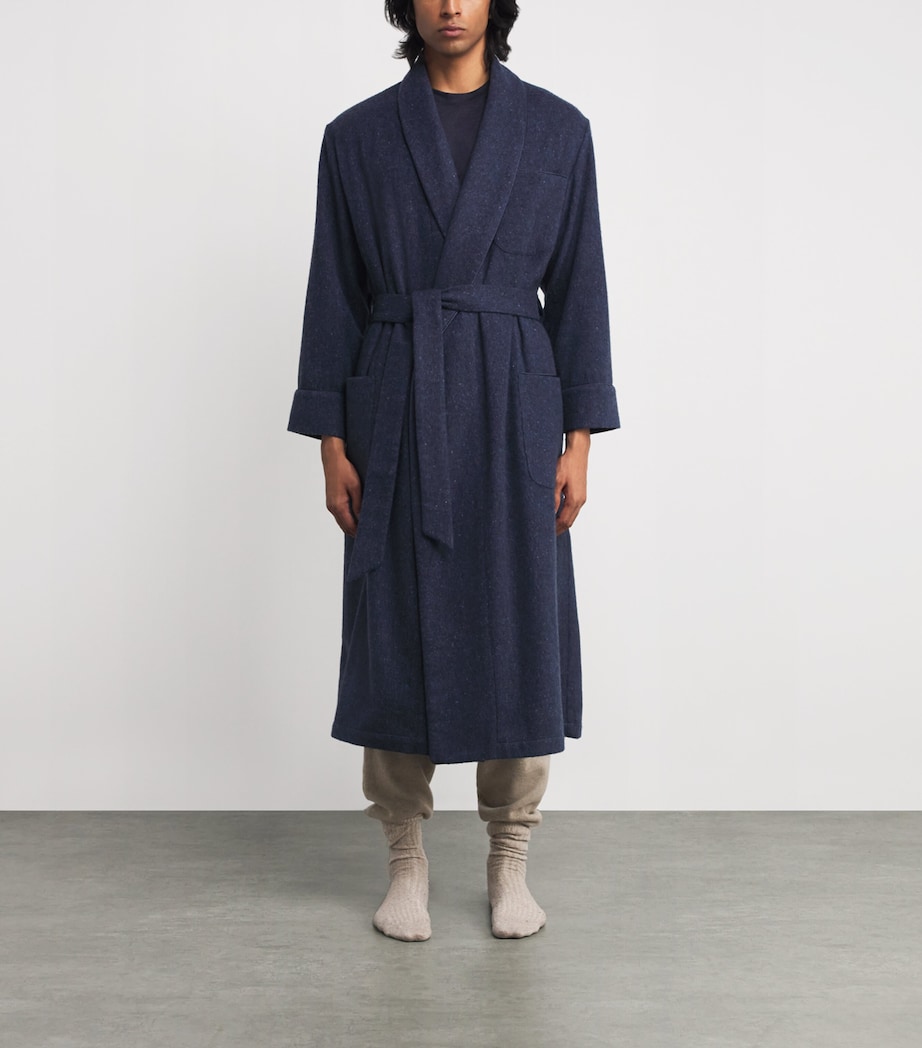 Cashmere Donegal Robe (Medium) RU7383 NAVY DONEGAL Image 3