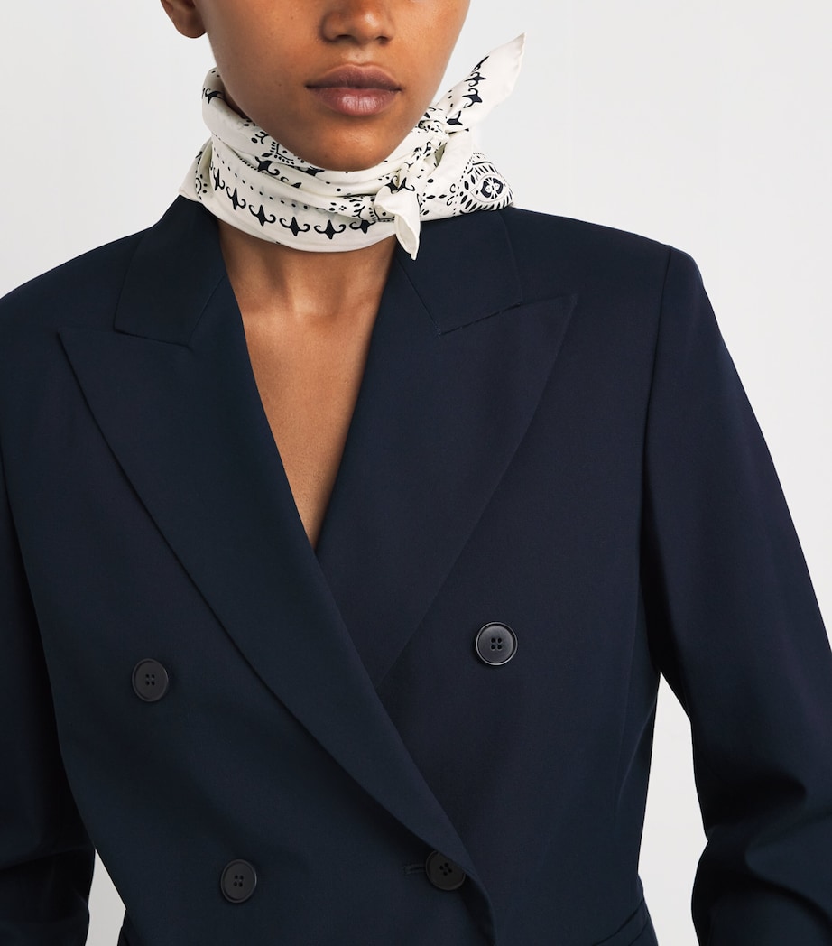 Silk Bandana Print Square Scarf IVORY Image 2