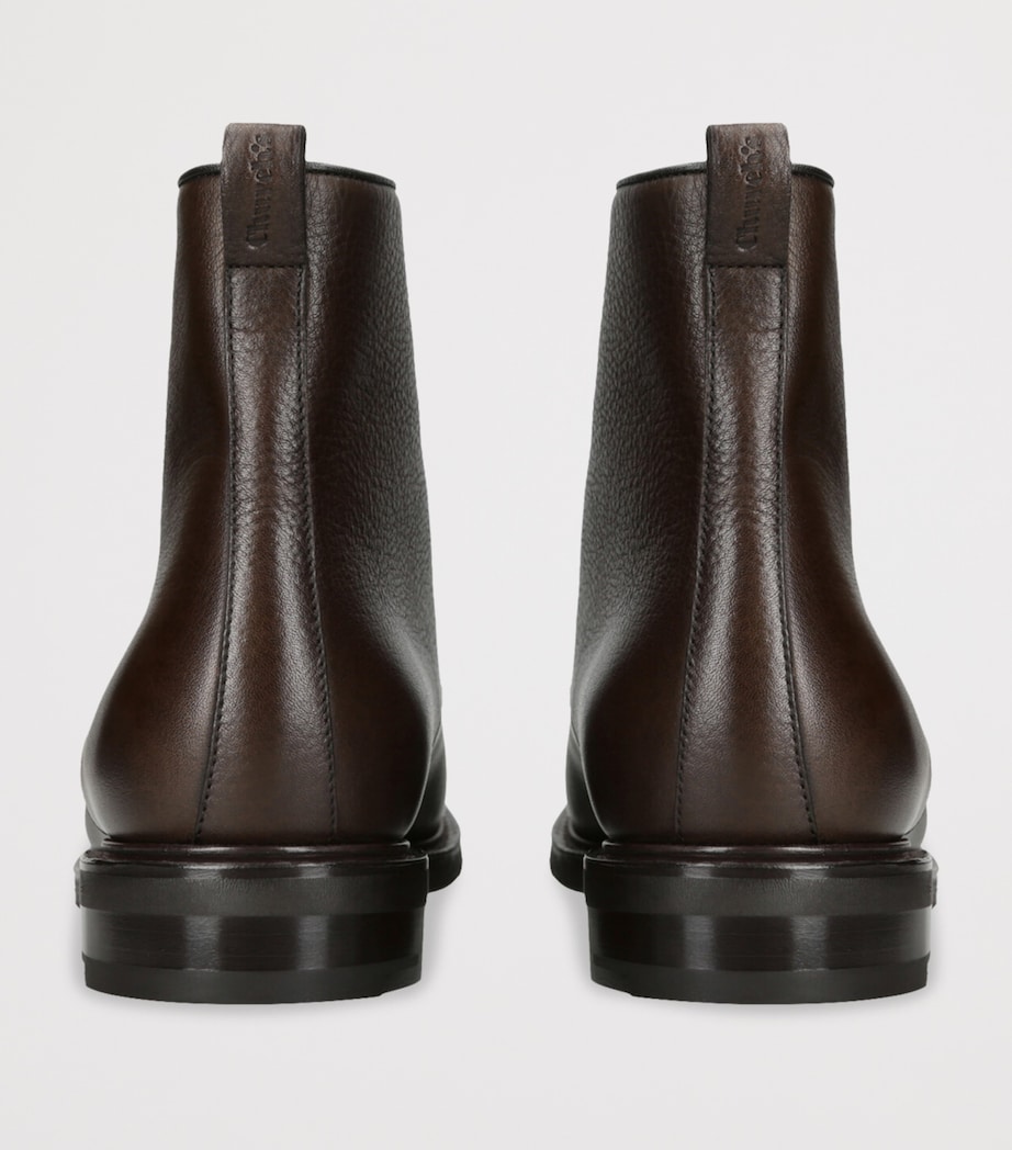 Grained Leather Pulford Boots DARK BROWN Image 2