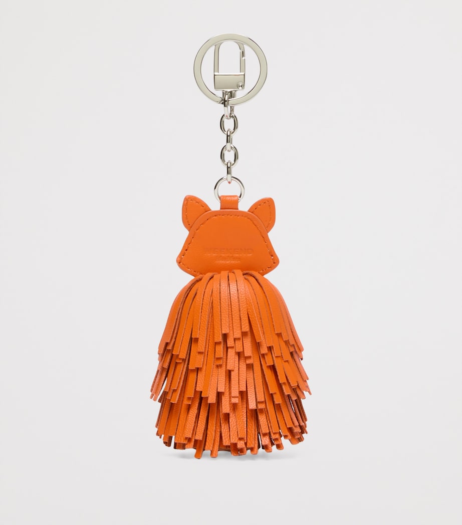Weekend Max Mara Leather Fox Keyring Orange Image 3