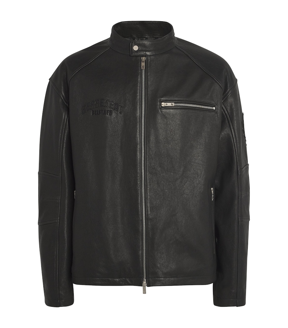 x Belstaff Leather Race Jacket BLACK Image 1