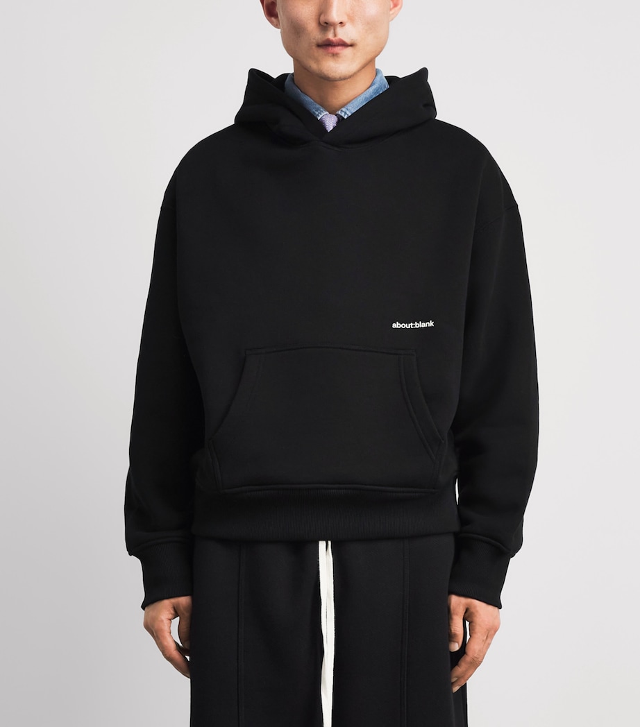 about:blank Mens Cotton Logo Hoodie Black Image 4