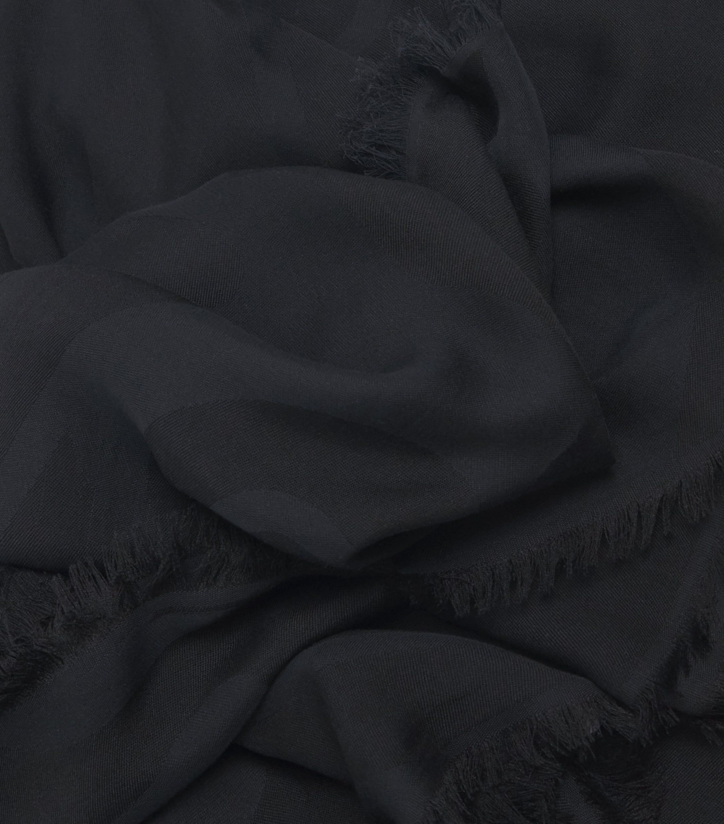 Silk-Cotton Jacquard Stole BLACK Image 4