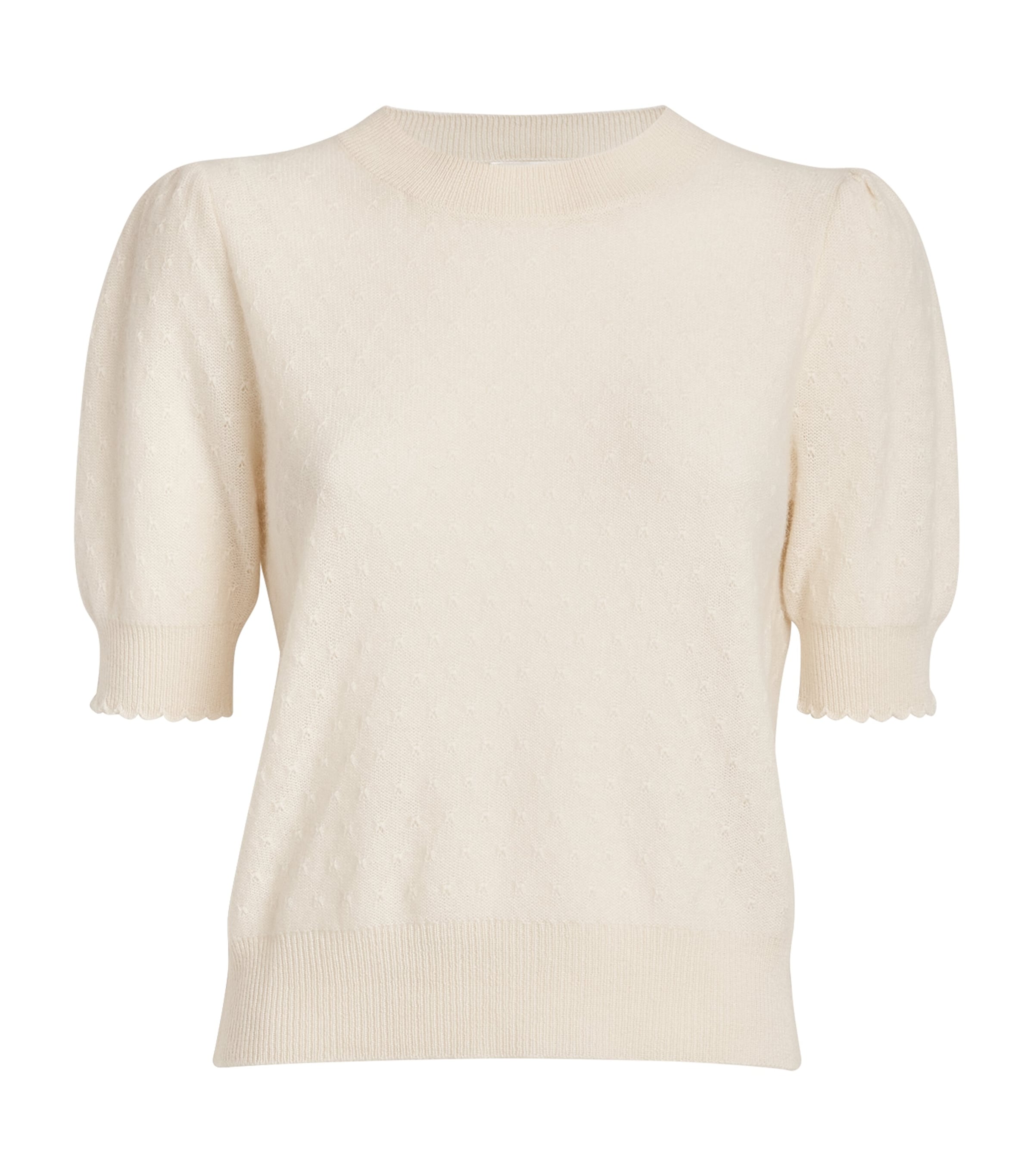 Frame Cashmere Pointelle Sweater In White