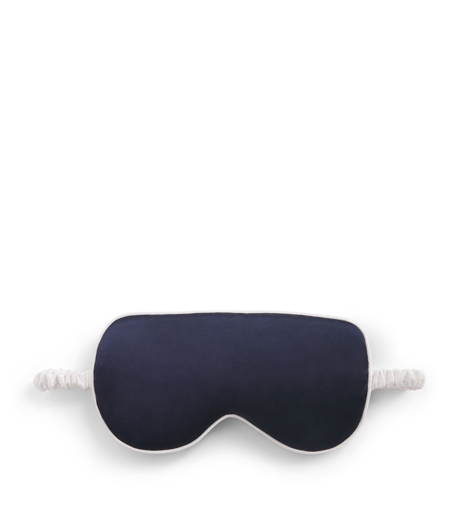 Olivia von Halle Womens Silk Audrey Sleep Mask Navy Image 1