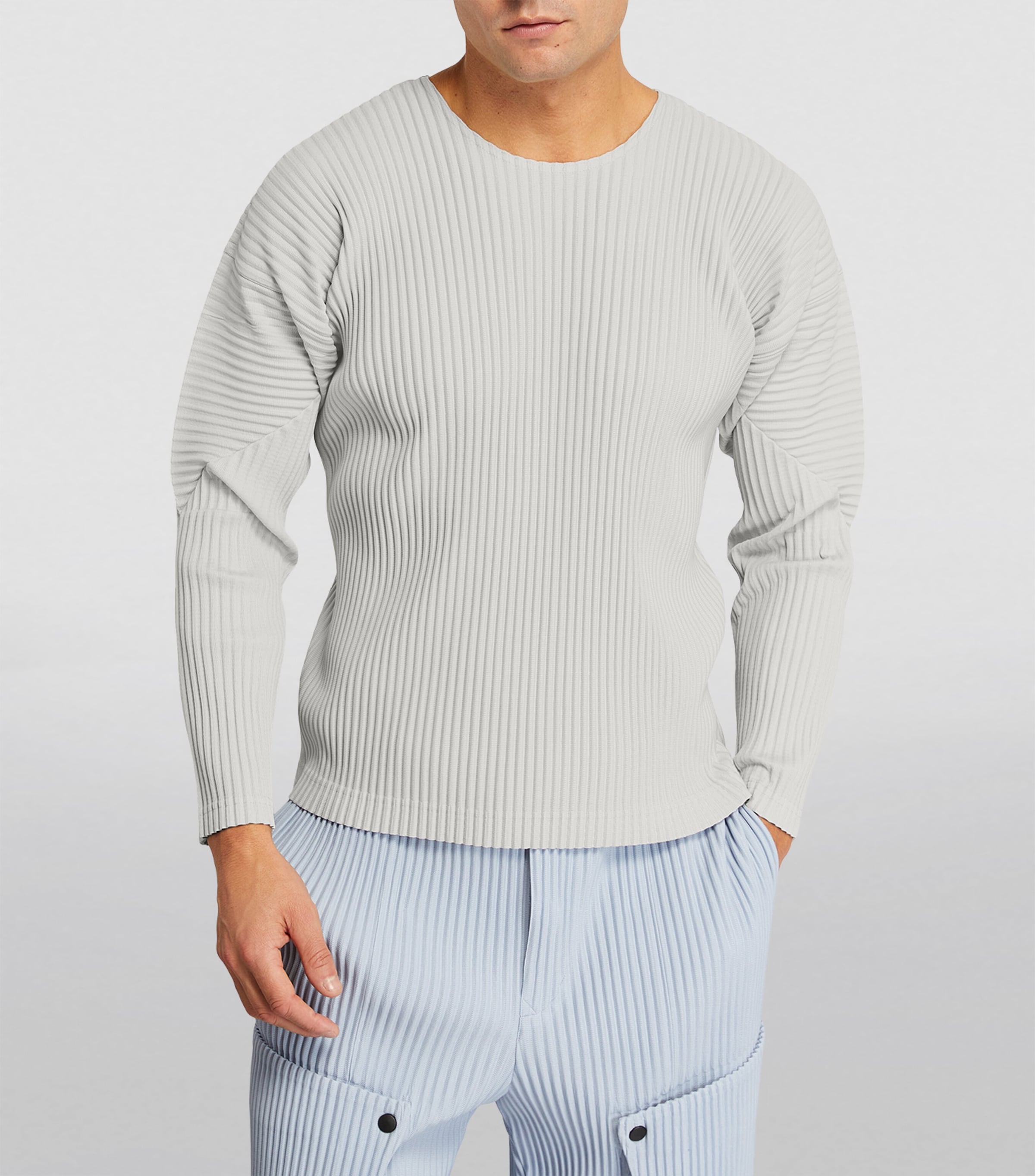 ★【HOMME PLISSE ISSEY MIYAKE】★OVERSIZED LONG SLEEVE T★ Homme Plissé Issey Miyake Plissé long-sleeve T-shirt | Black