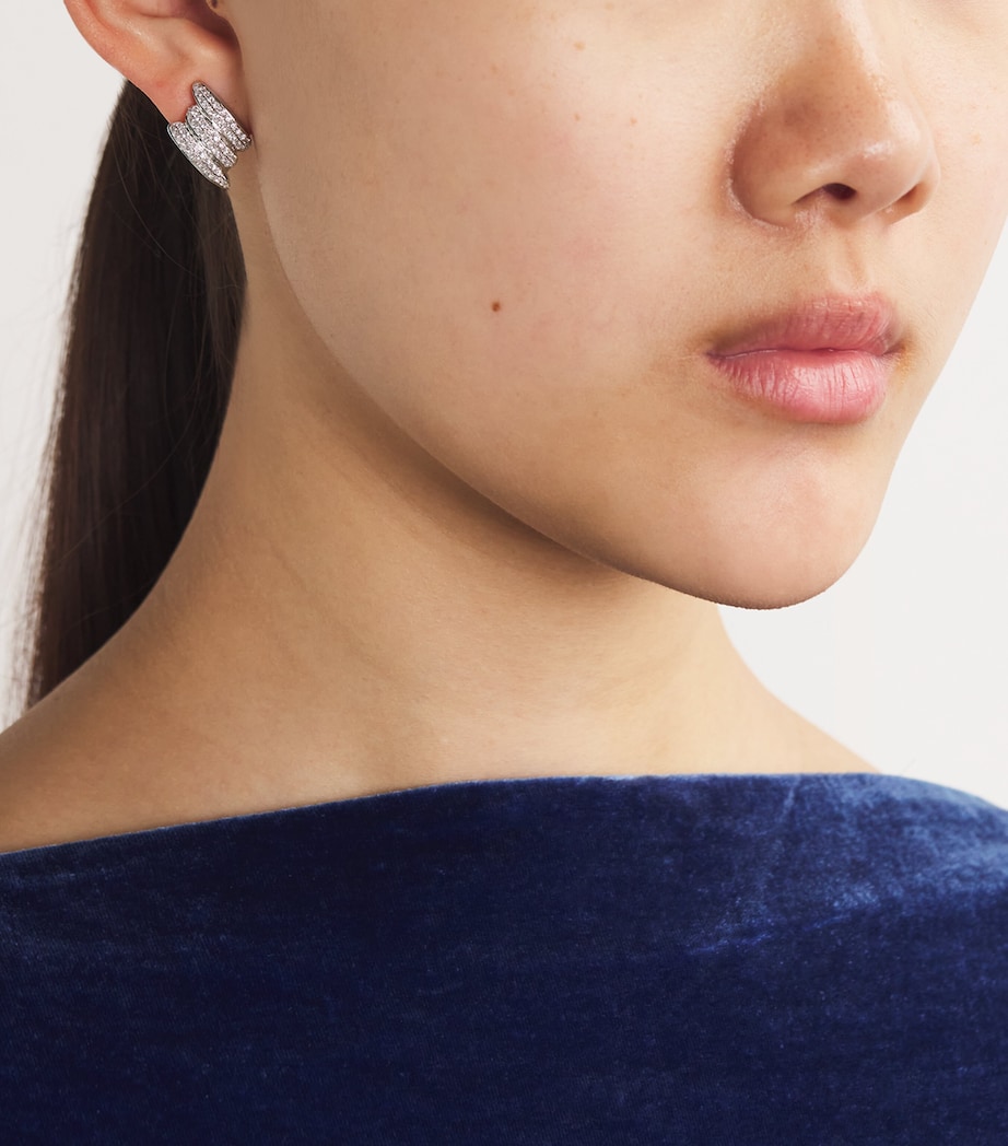 White Gold and Diamond Claire Earrings WHITE GOLD Image 2