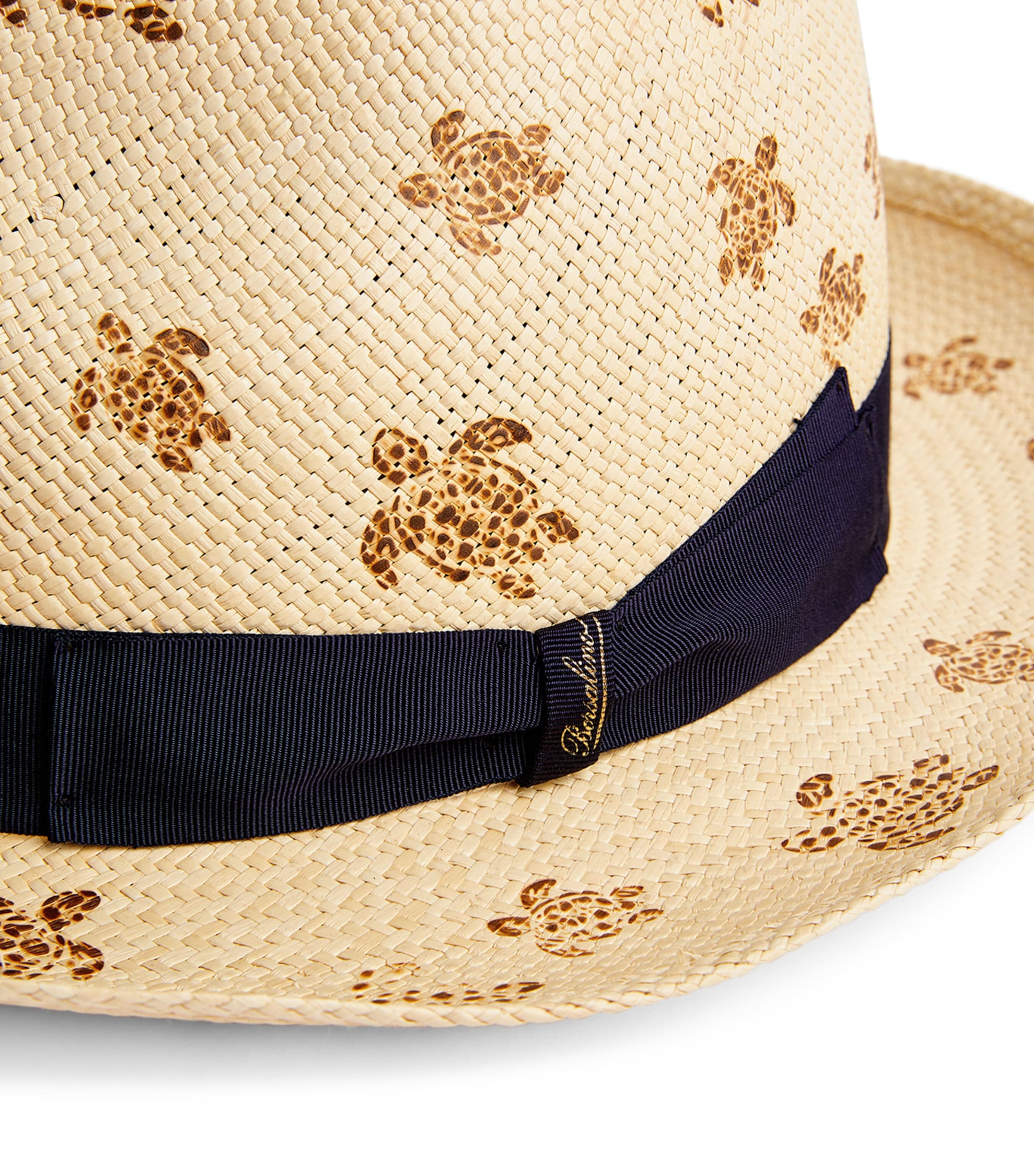 x Borsalino Turtle Print Straw Hat SABLE Image 4