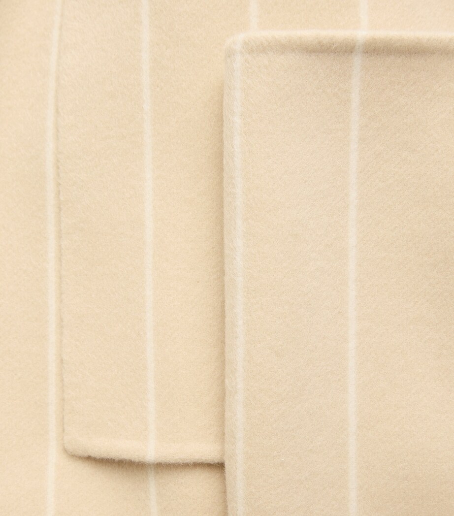 Wool-Silk Stripe Scheffer Coat AFFOGATO/IVORY Image 5