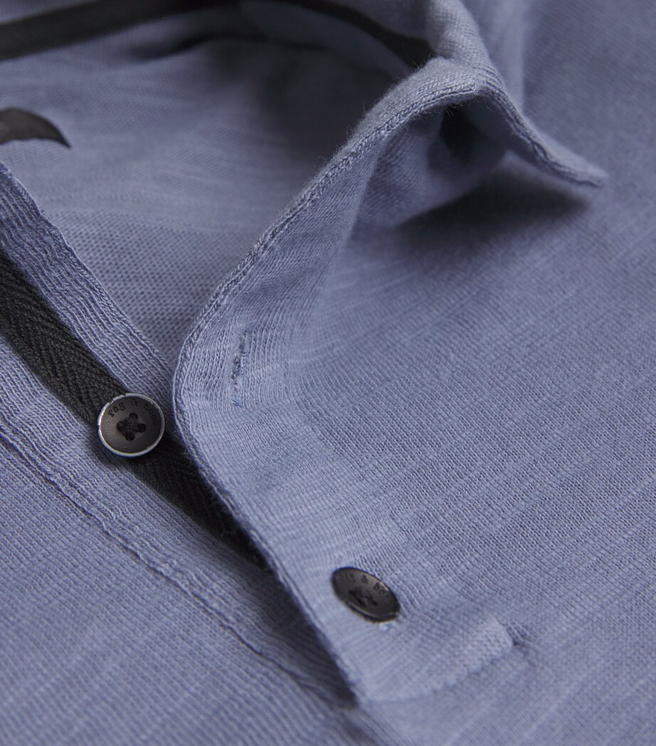 Rag & Bone Mens Cotton Flame Polo Shirt Seagrey Image 5