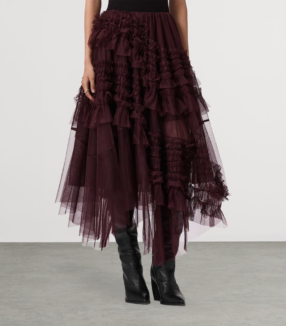 Tulle Jen Midi Skirt OXBLOOD RED Image 3