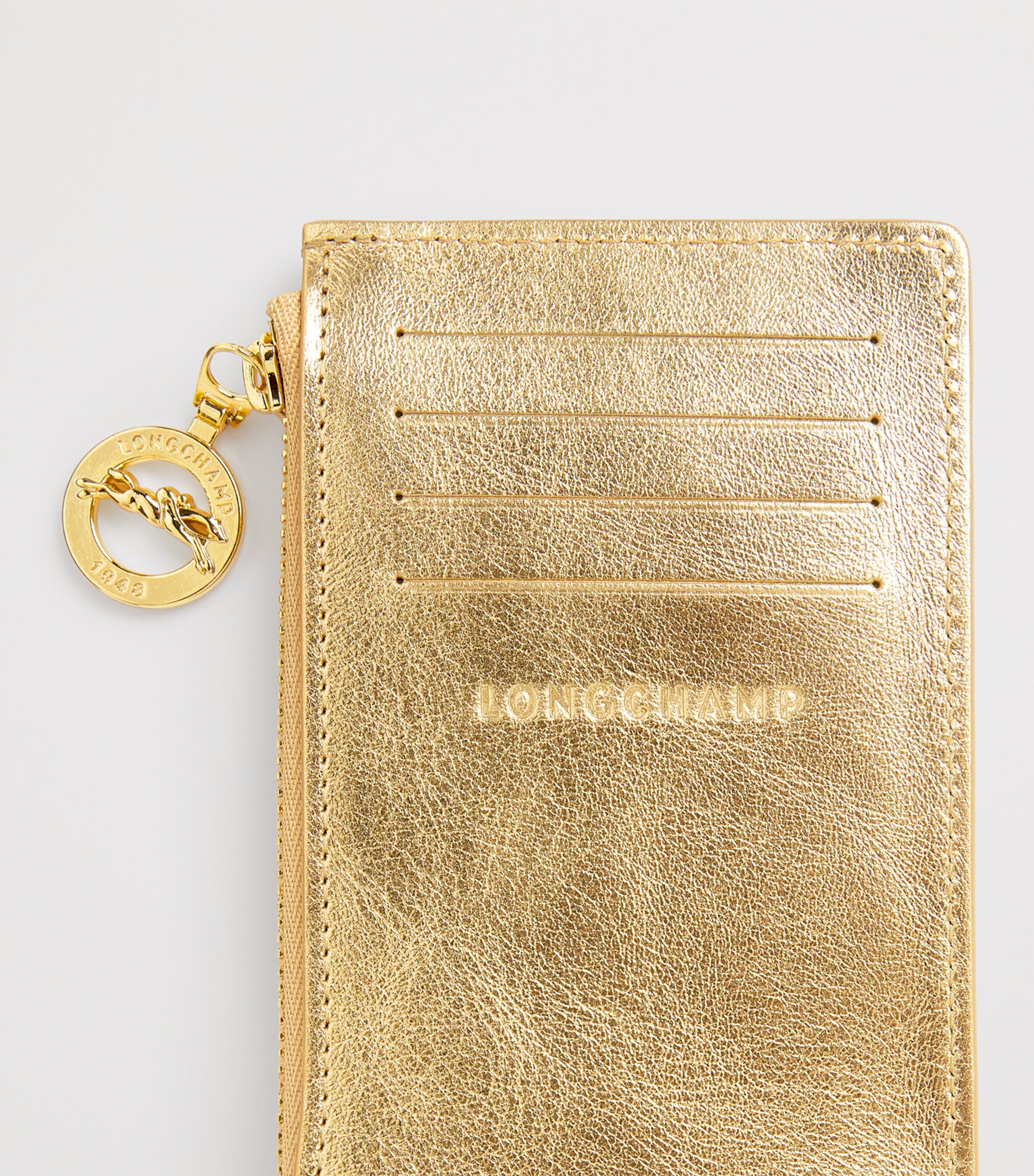 Longchamp Leather Le Pliage Xtra Zipped Card Holder Gold Image 4