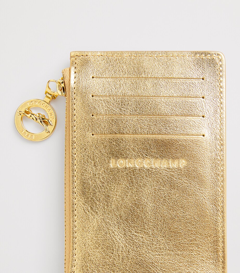 Longchamp Leather Le Pliage Xtra Zipped Card Holder Gold Image 4