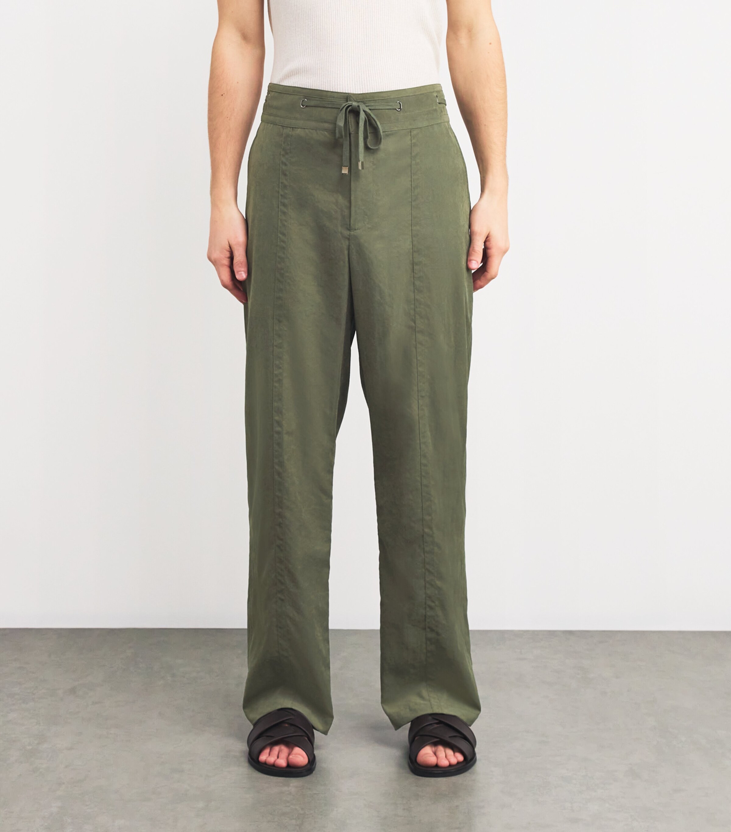 Drawstring Rowan Straight Trousers SYCAMORE Image 3