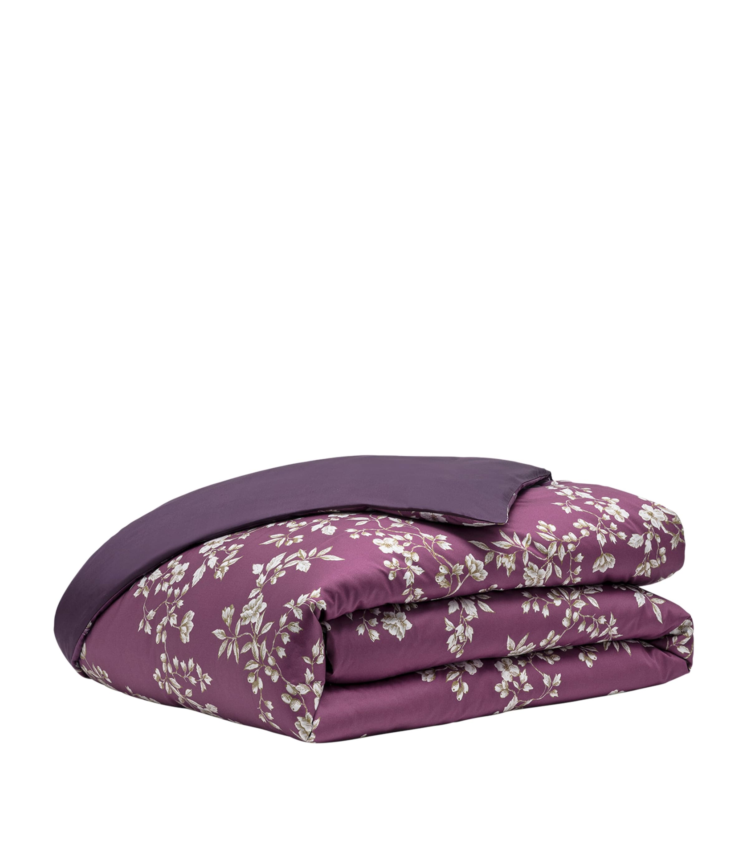 Alexandre Turpault Organic Cotton Vivienne Super King Duvet Cover In Purple