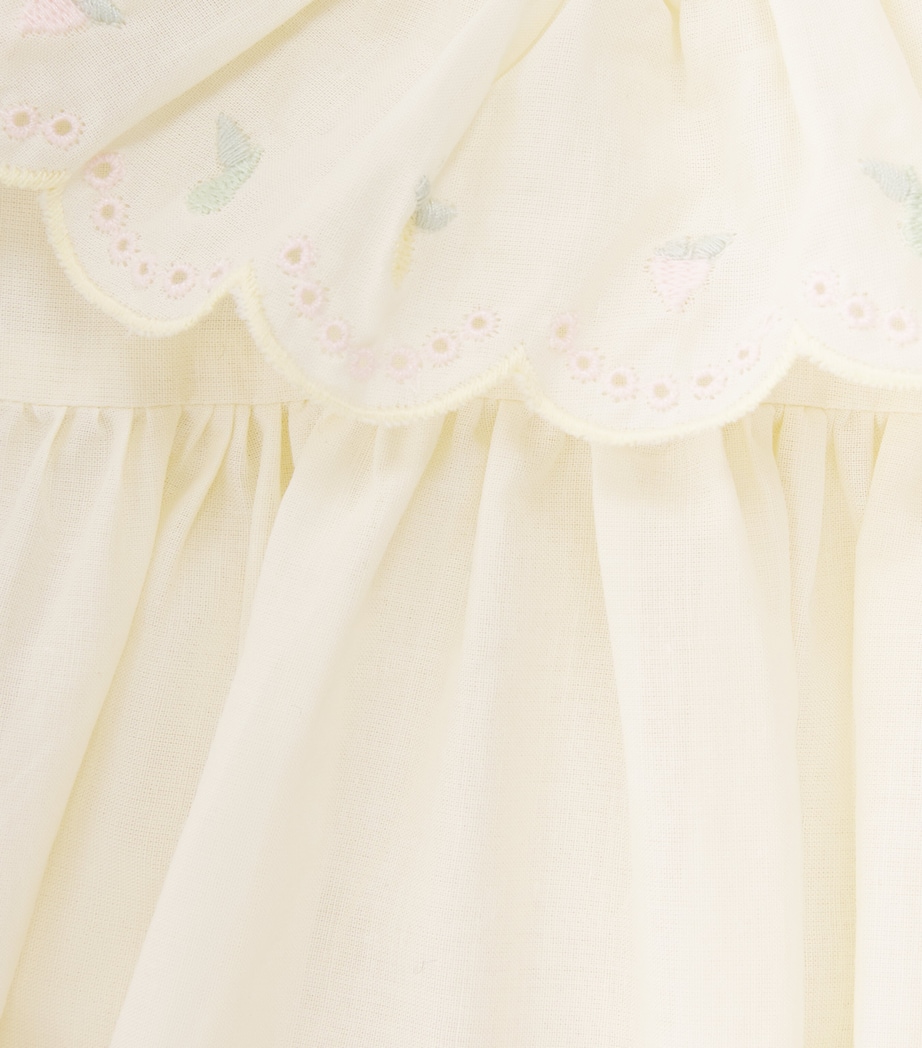 Patachou Cotton Gathered Dress (6 Months-4 Years) Yellow Image 3