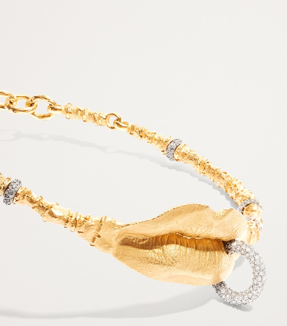 Lips Choker Necklace 001GOLD Image 2