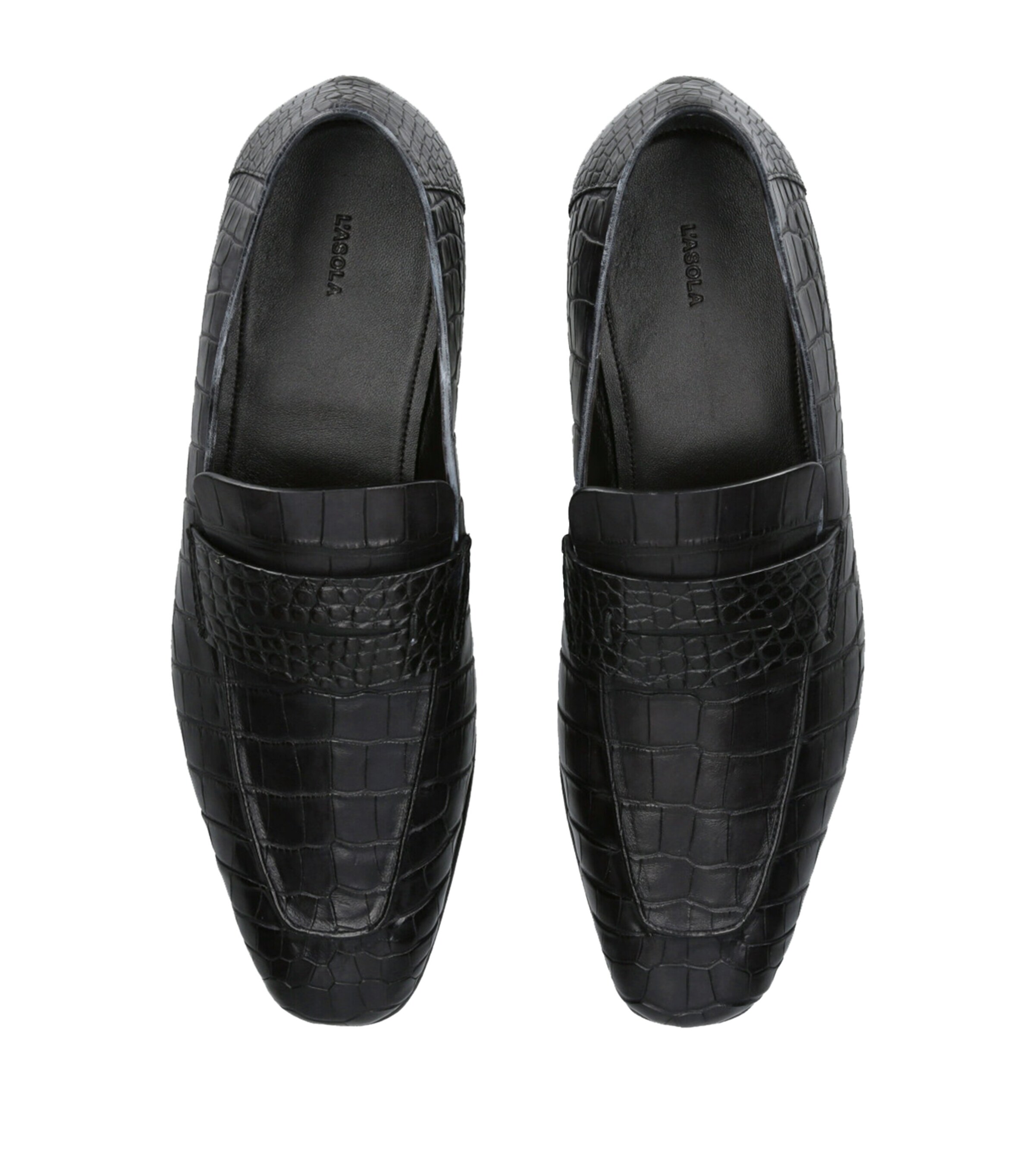 Crocodile Leather L'Asola Loafers BLACK Image 4