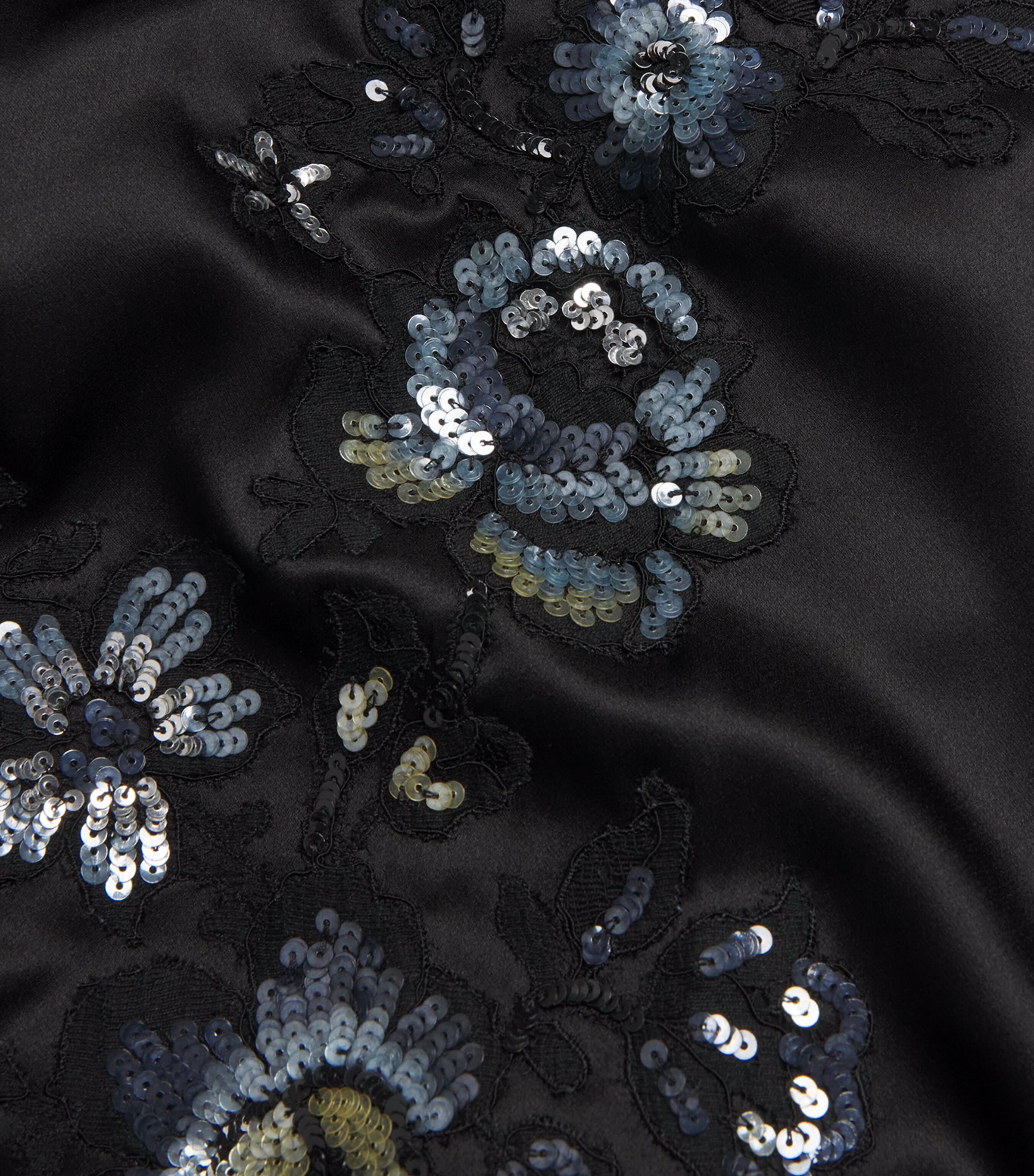 Silk Embellished Maxi Kimono Robe BLACK/SPARKLING BLCK Image 5