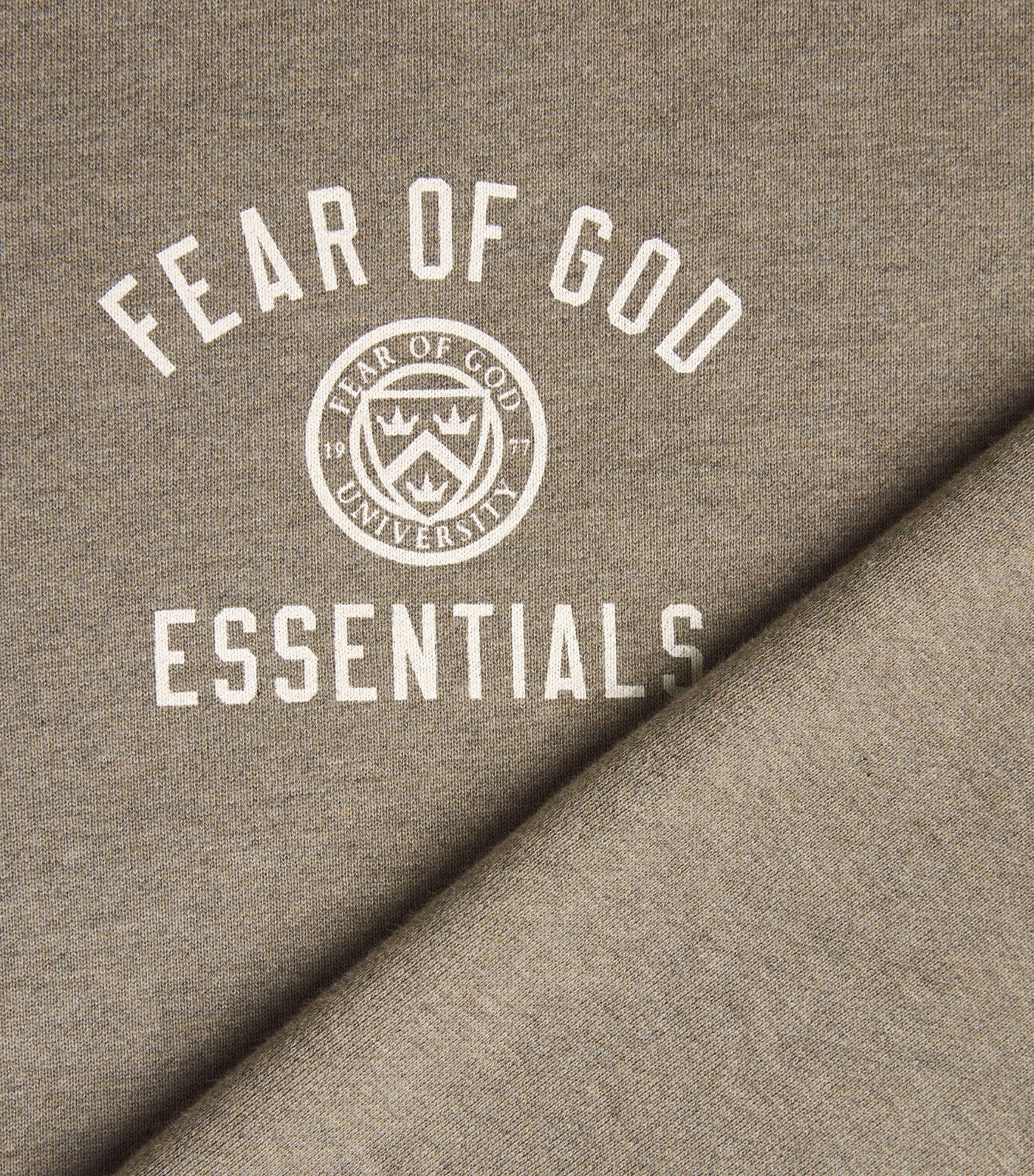 FEAR OF GOD ESSENTIALS Mens University Crest Logo Sweatshirt Heather Gray Image 5