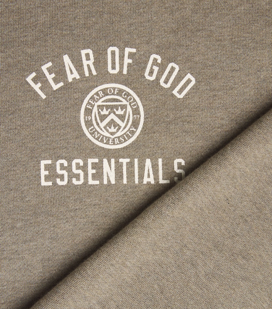FEAR OF GOD ESSENTIALS Mens University Crest Logo Sweatshirt Heather Gray Image 5