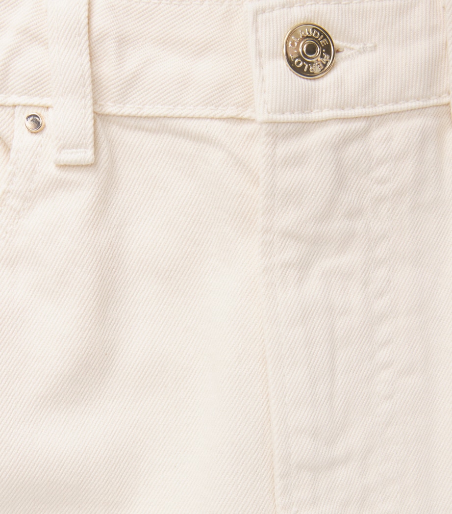 Claudie Pierlot Womens High-Rise Flared Jeans Light Beige Denim Image 6