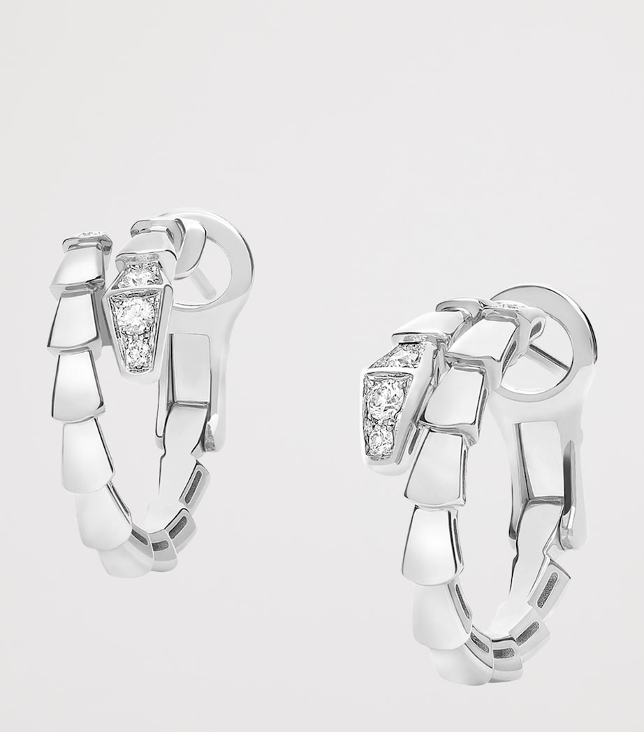 White Gold and Diamond Serpenti Viper Hoop Earrings WHITE GOLD Image 2