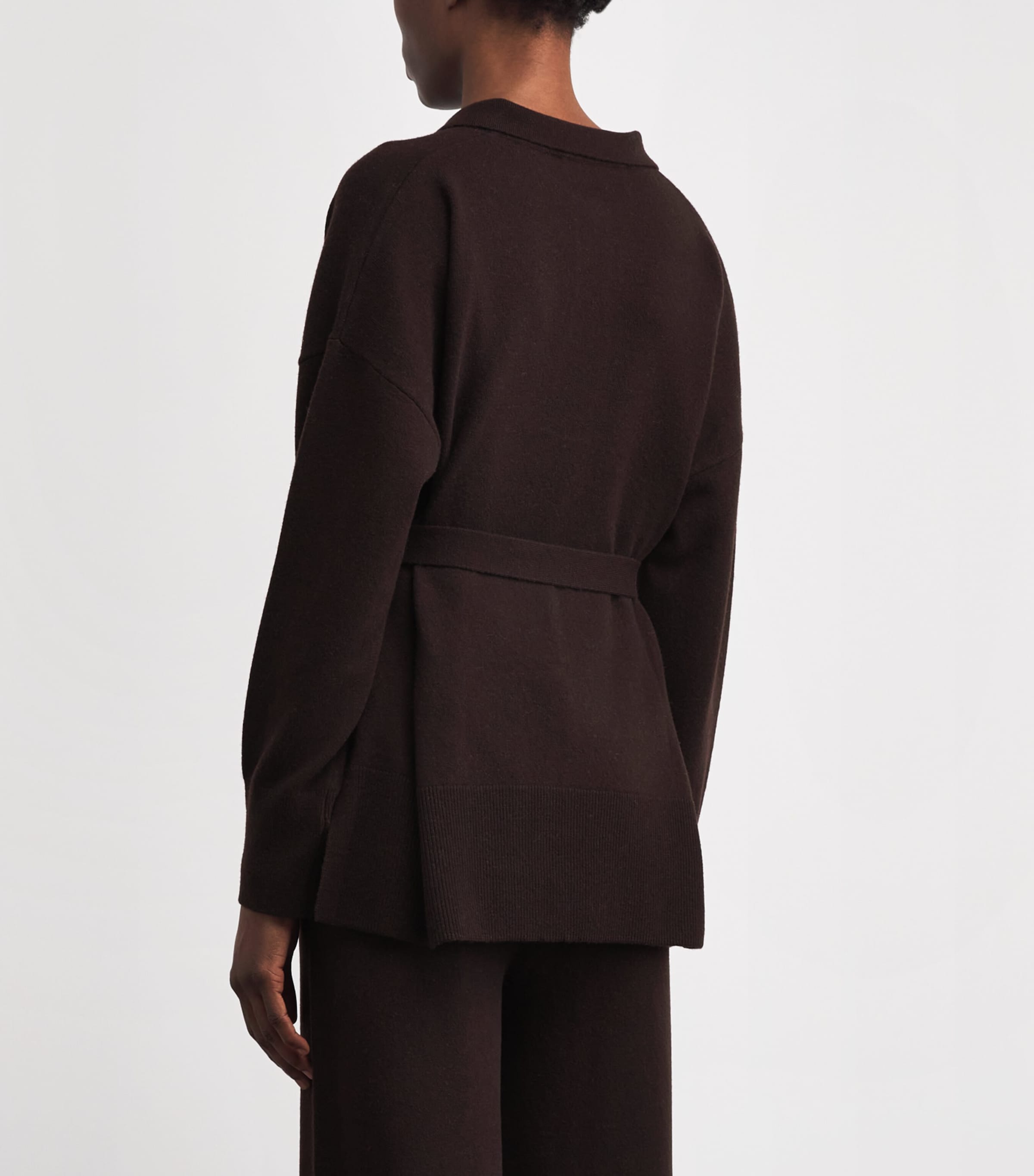 Yves Salomon Womens Merino Wool Belted Sweater Image 5