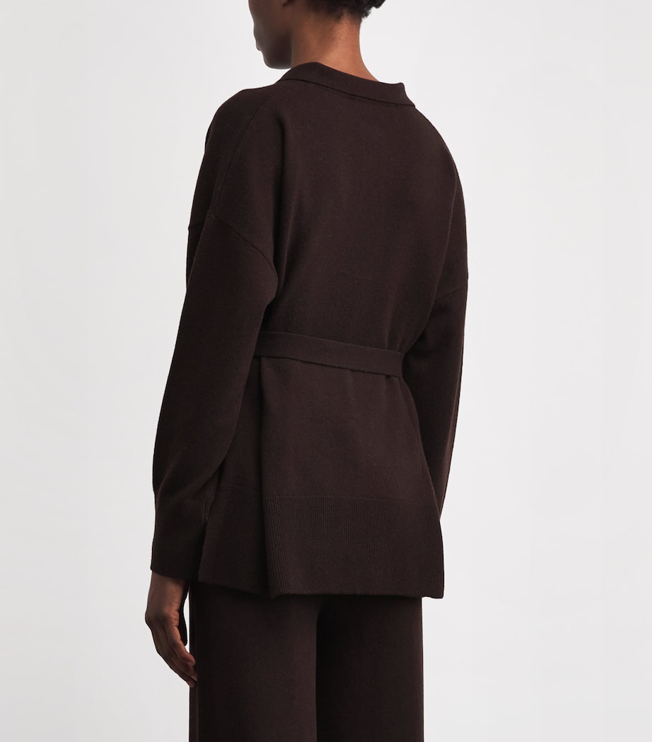 Yves Salomon Womens Merino Wool Belted Sweater Image 5