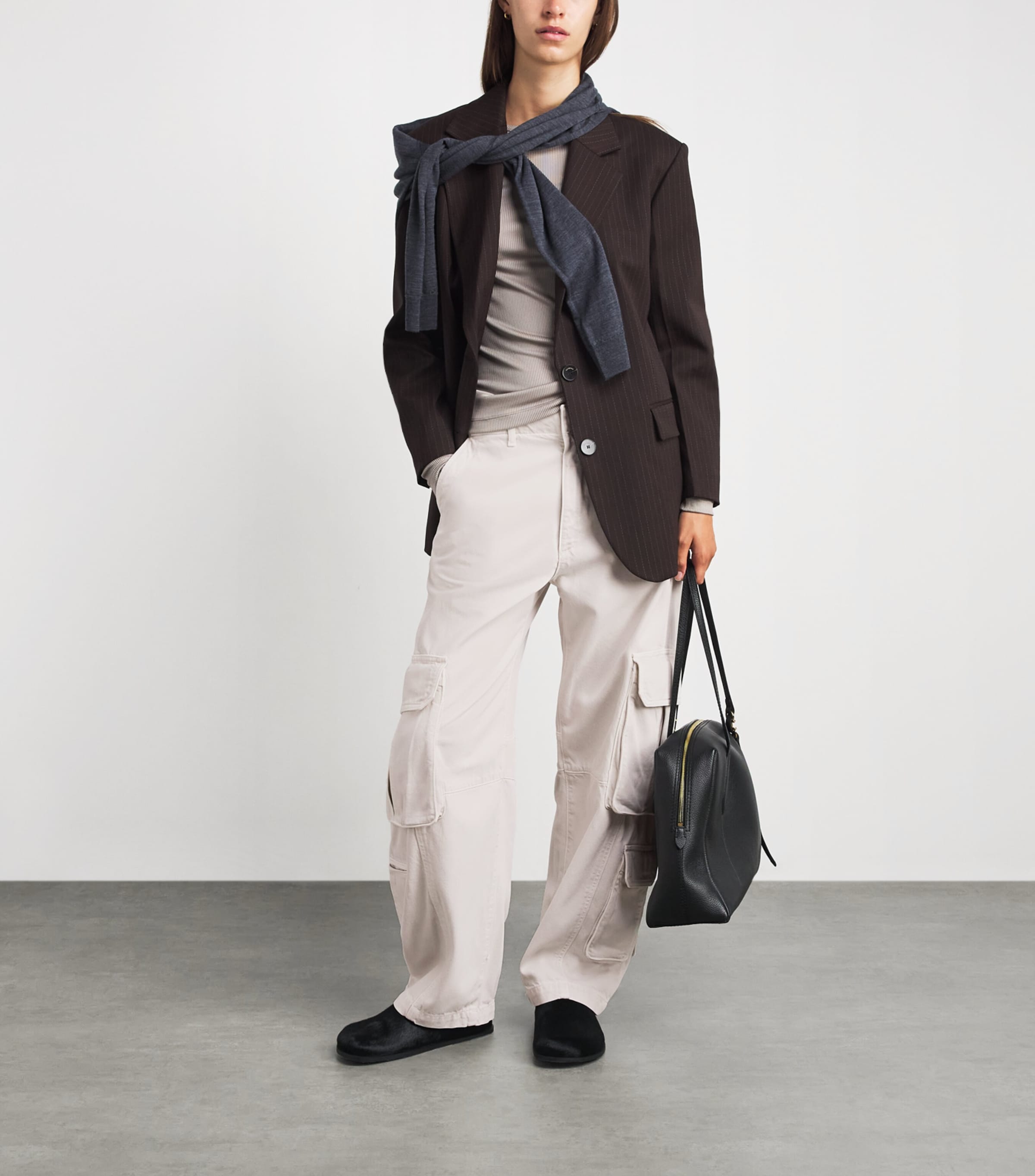 AGOLDE Womens Ambika Cargo Trousers Boen Bone Image 2
