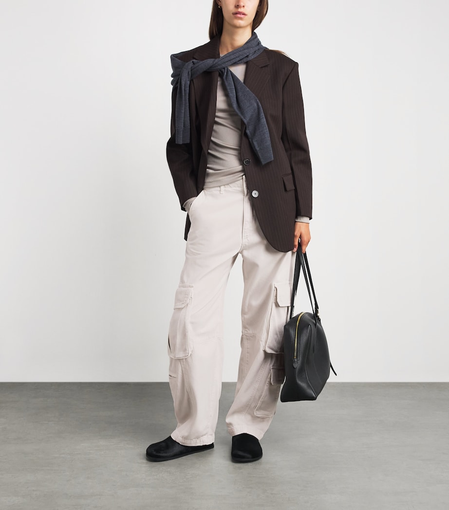 AGOLDE Womens Ambika Cargo Trousers Boen Bone Image 2