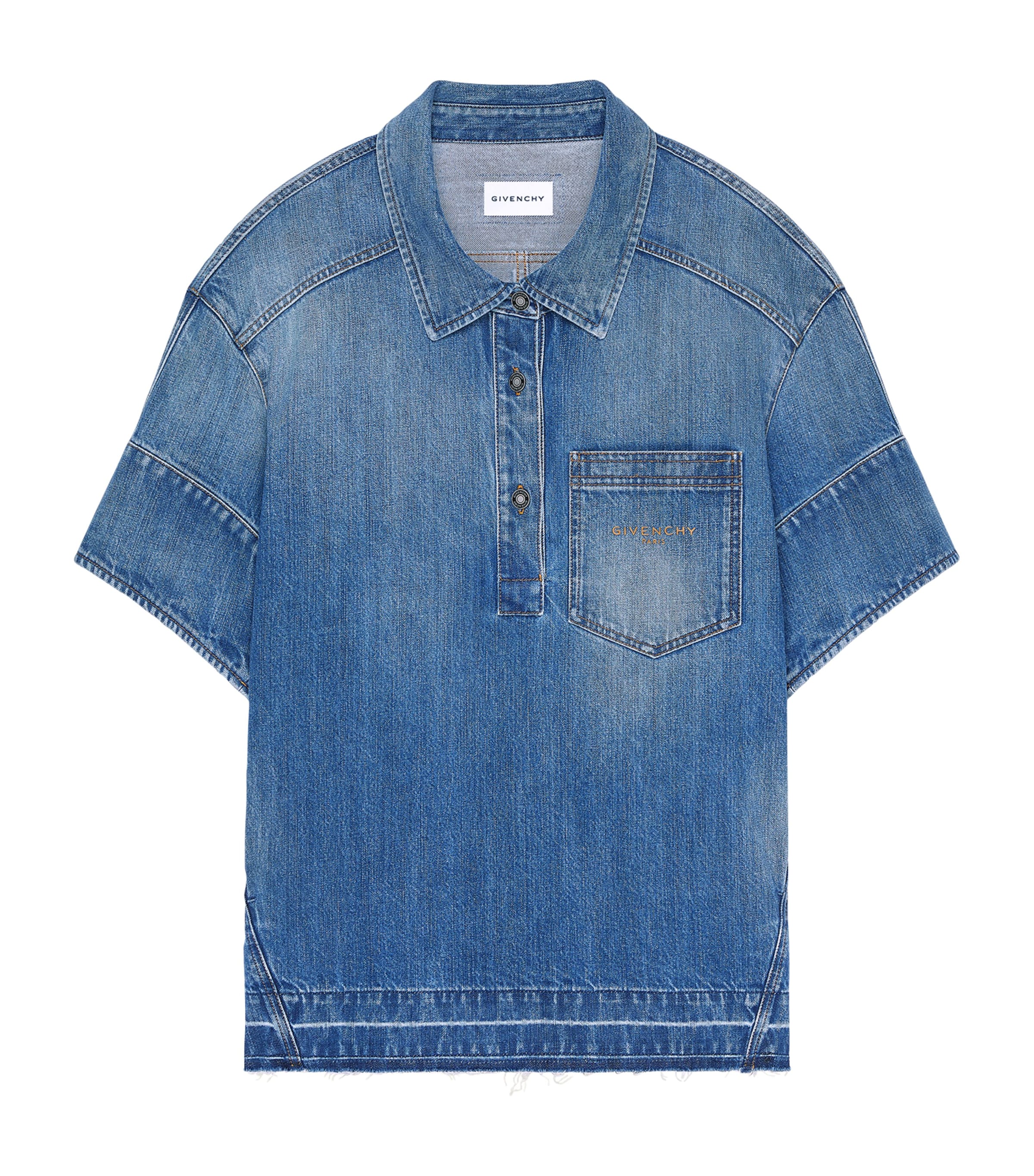 Givenchy Womens Denim Mini Shirt Dress Medium Blue Image 1