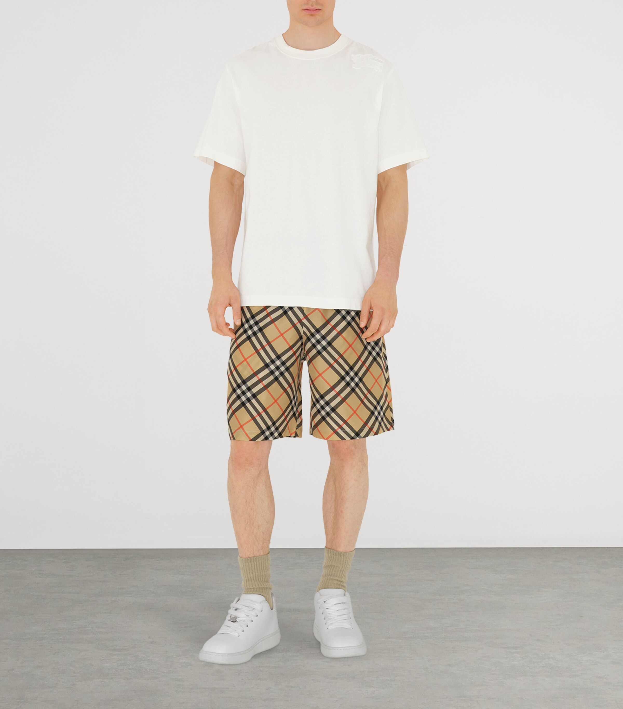 Silk Check Shorts SAND IP CHECK Image 2