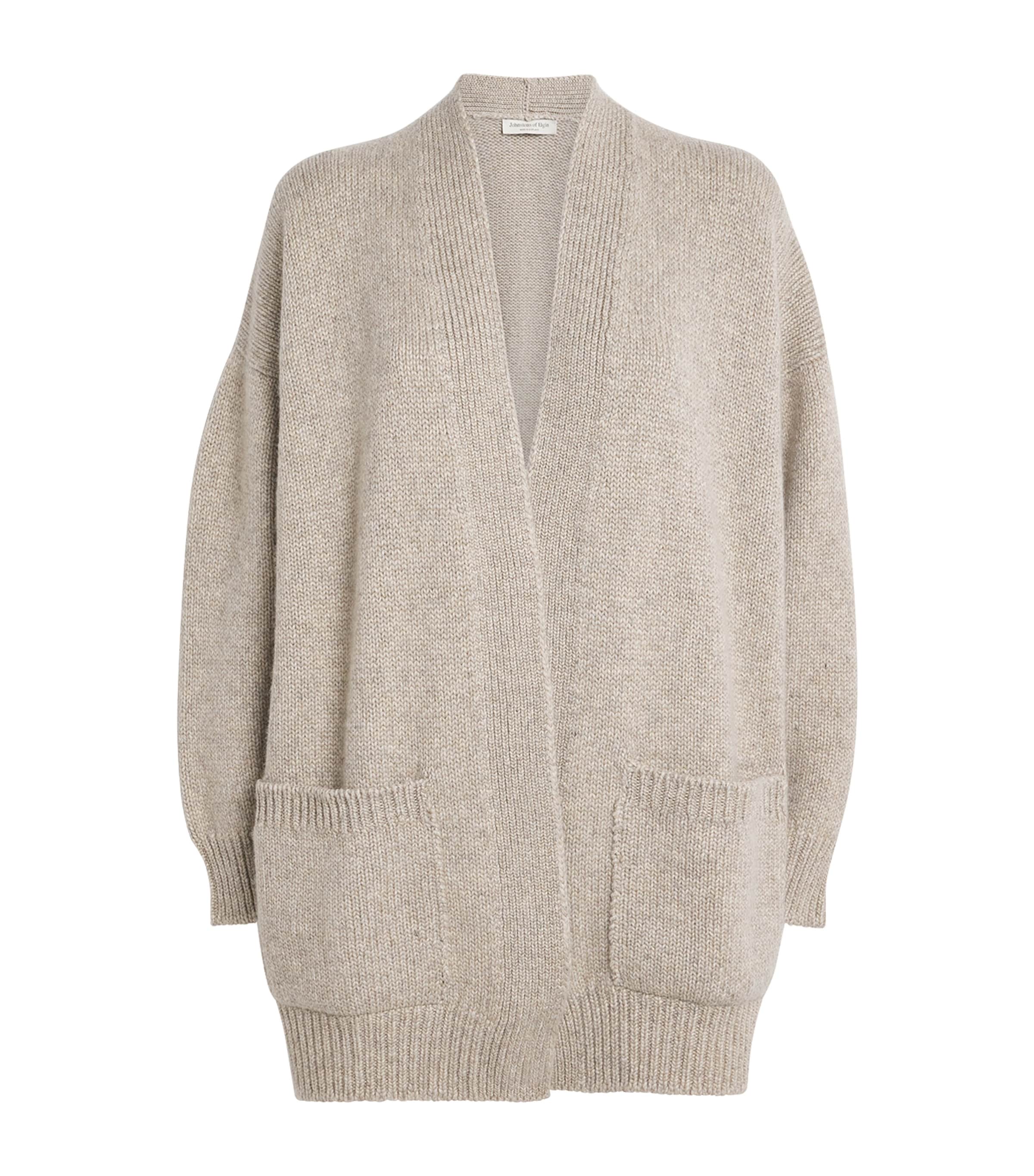 Johnstons Of Elgin Womens Cashmere-Cotton Bay Cardigan Sea Shell Image 1