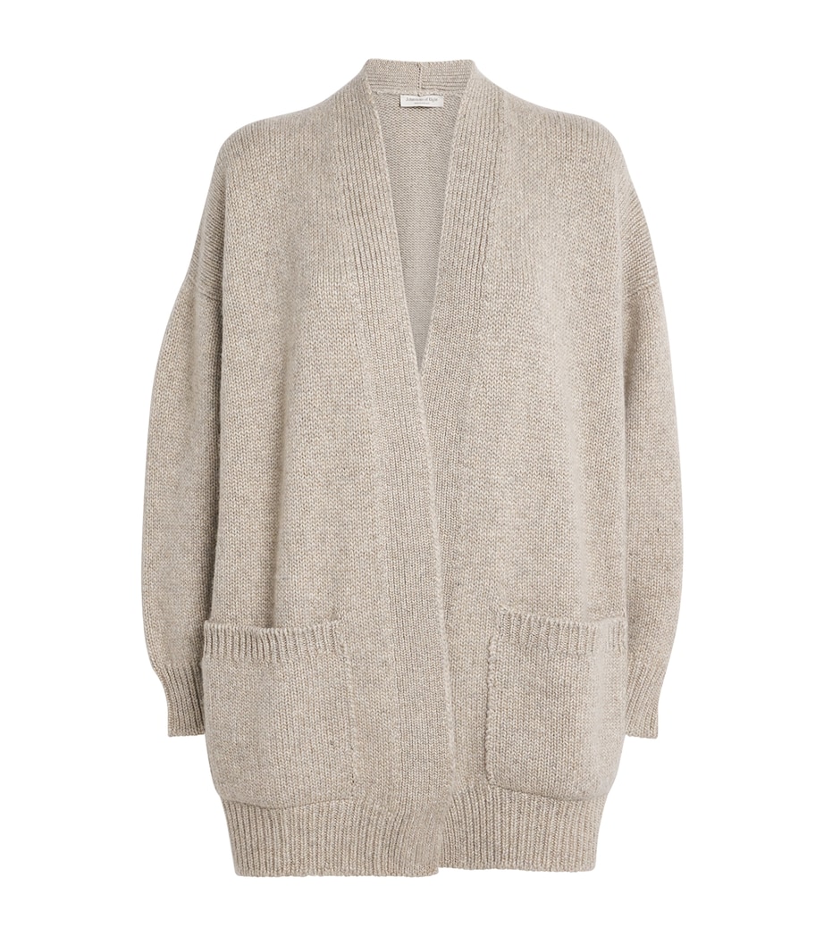 Johnstons Of Elgin Womens Cashmere-Cotton Bay Cardigan Sea Shell Image 1