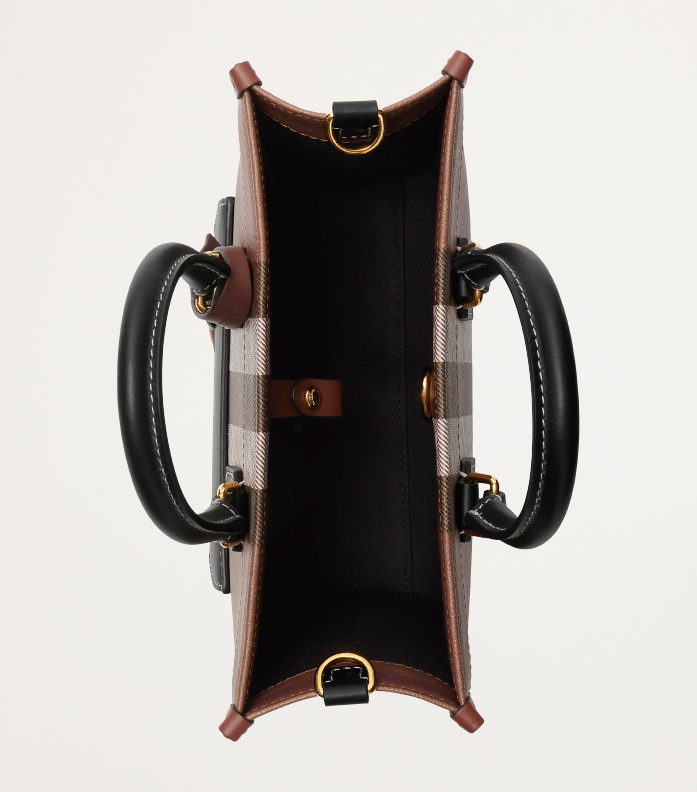 Mini Check Tote Bag DARK BIRCH BROWN CHK Image 6