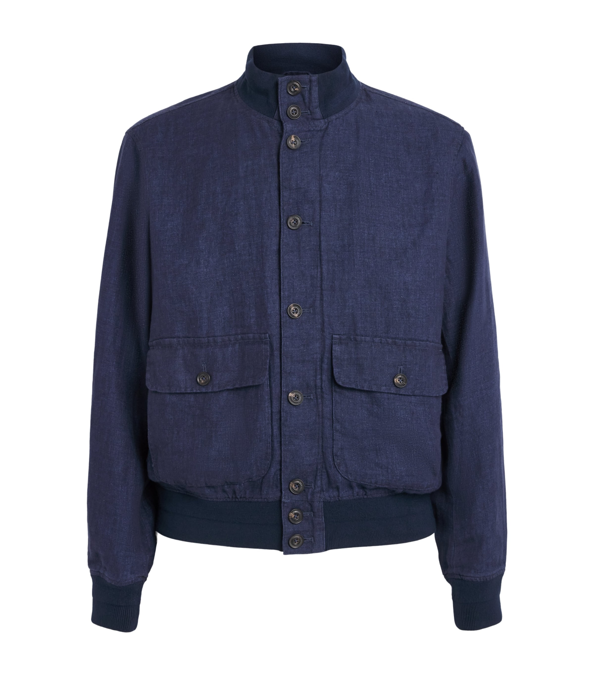 Polo Ralph Lauren Mens Linen Barrett Herringbone Jacket Refined Navy Image 1