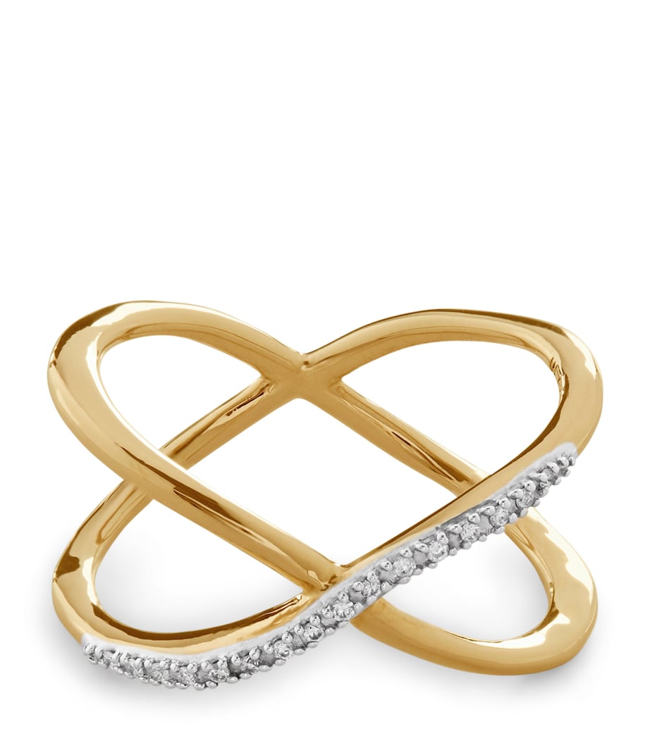 Yellow Gold and Diamond Riva Cross Ring 18K GOLD VERMEIL Image 1