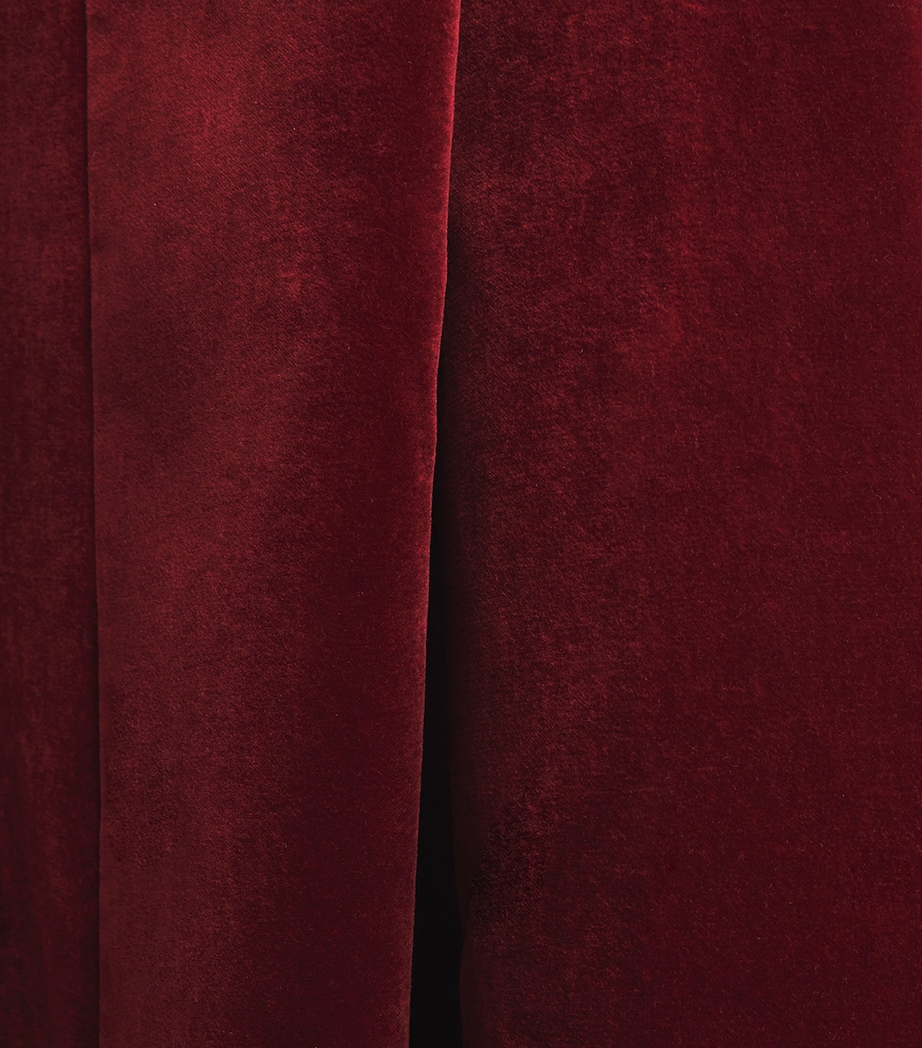 Velvet Off-The-Shoulder Midi Dress BURGUNDY Image 5