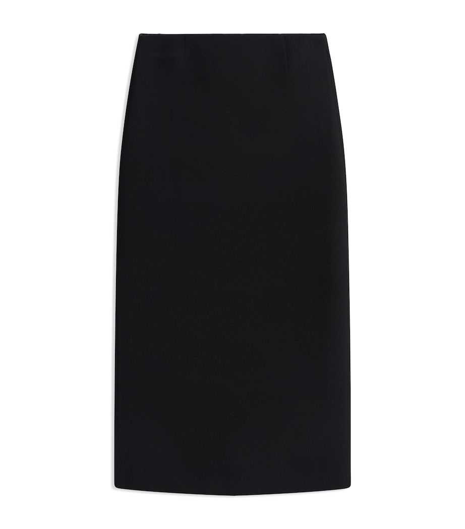 Schiaparelli Womens Wool Gabardine Pencil Skirt Black Image 1