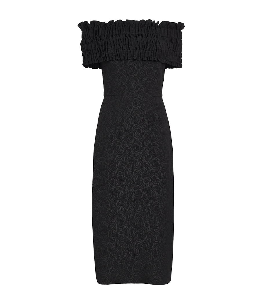 Jacquard Off-The-Shoulder Philomena Midi Dress BLA Image 1