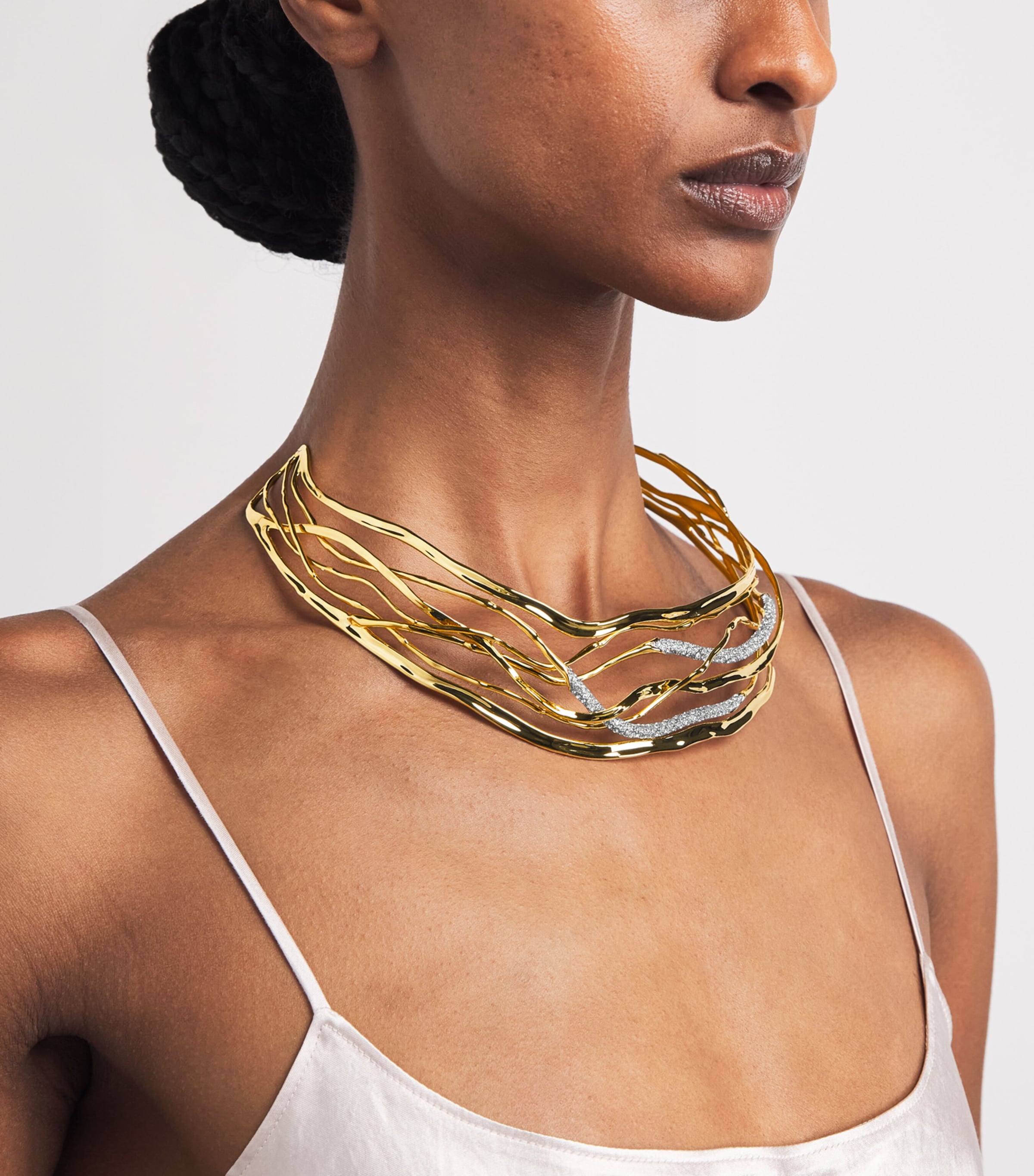 Alexis Bittar Gold-Plated Solanales Crystal Woven Necklace Gold Image 2