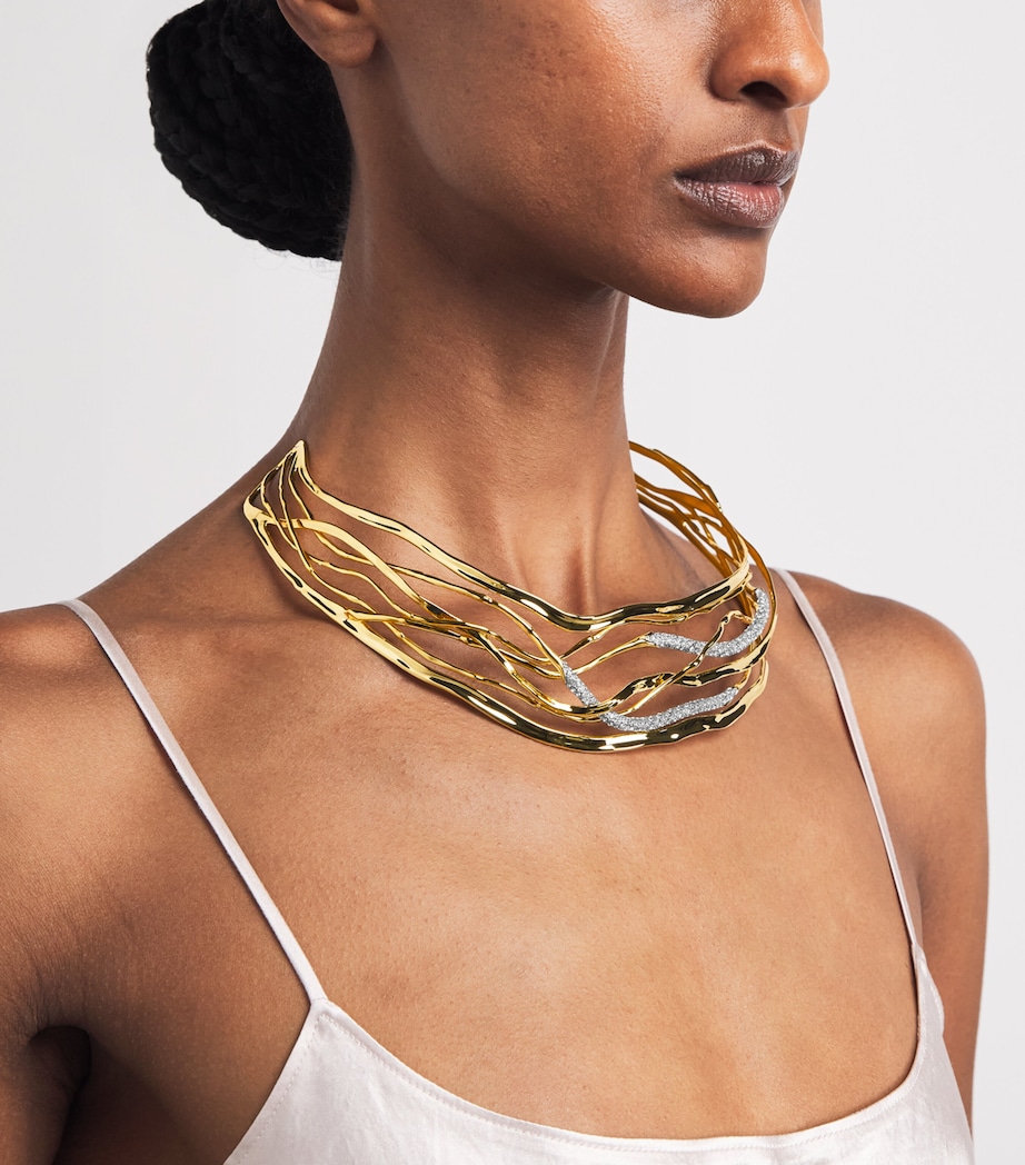 Alexis Bittar Gold-Plated Solanales Crystal Woven Necklace Gold Image 2