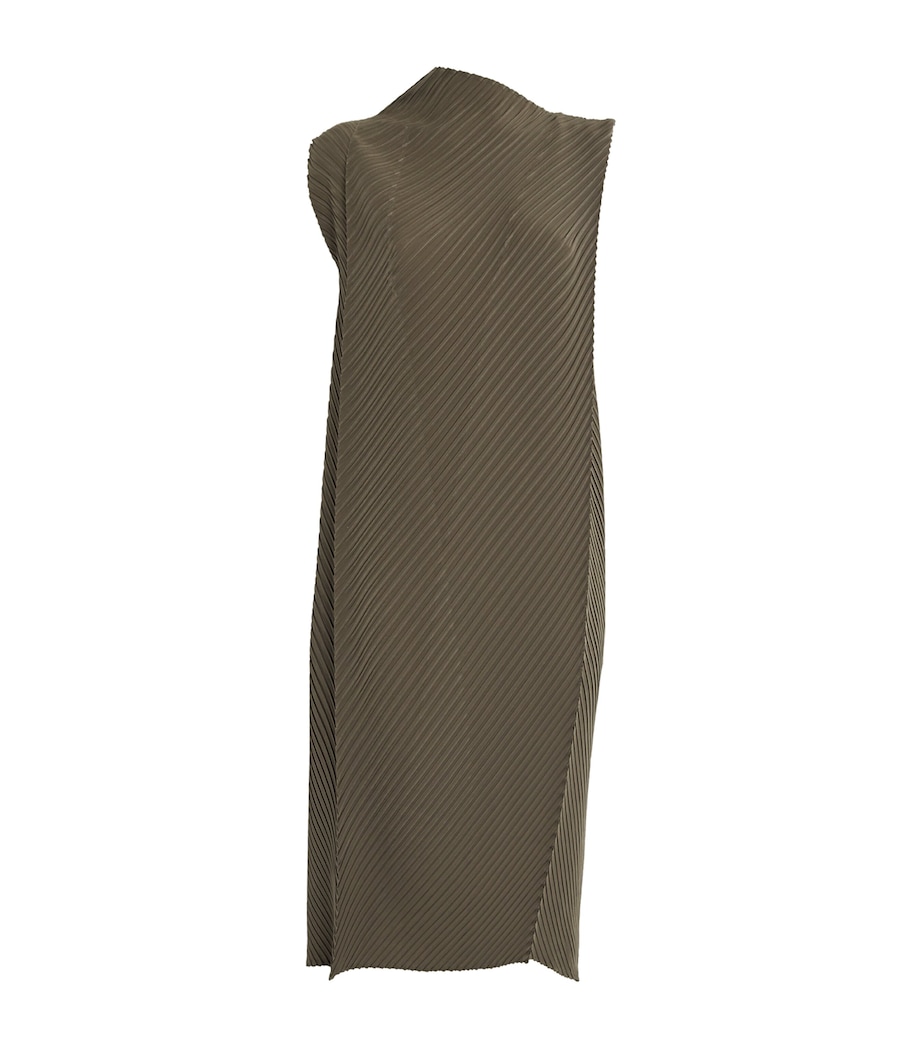 Soft Fold Pleats Midi Dress KHAKI Image 1